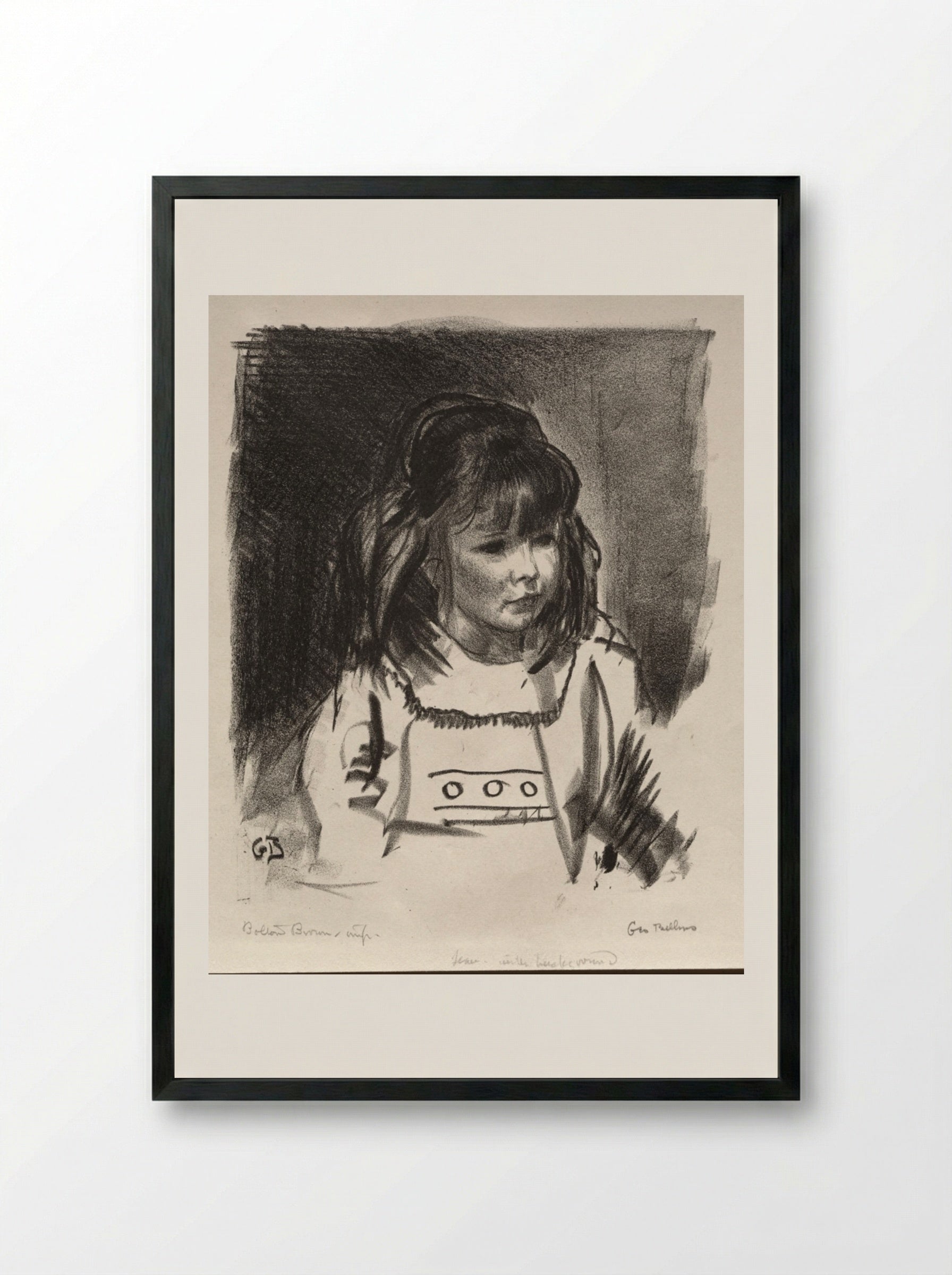 Jean (Second Stone) - George Bellows - Framed Print Black