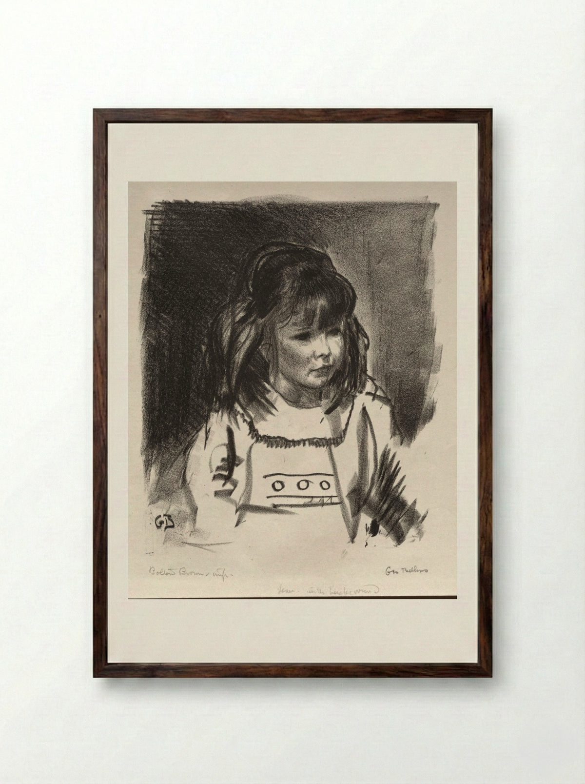 Jean (Second Stone) - George Bellows - Framed Print Dark Wood