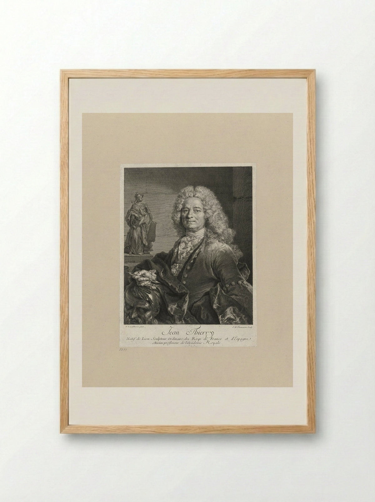 Jean Thierry (Portrait of the Sculptor) - Simon Henri Thomassin - Framed Print Wood