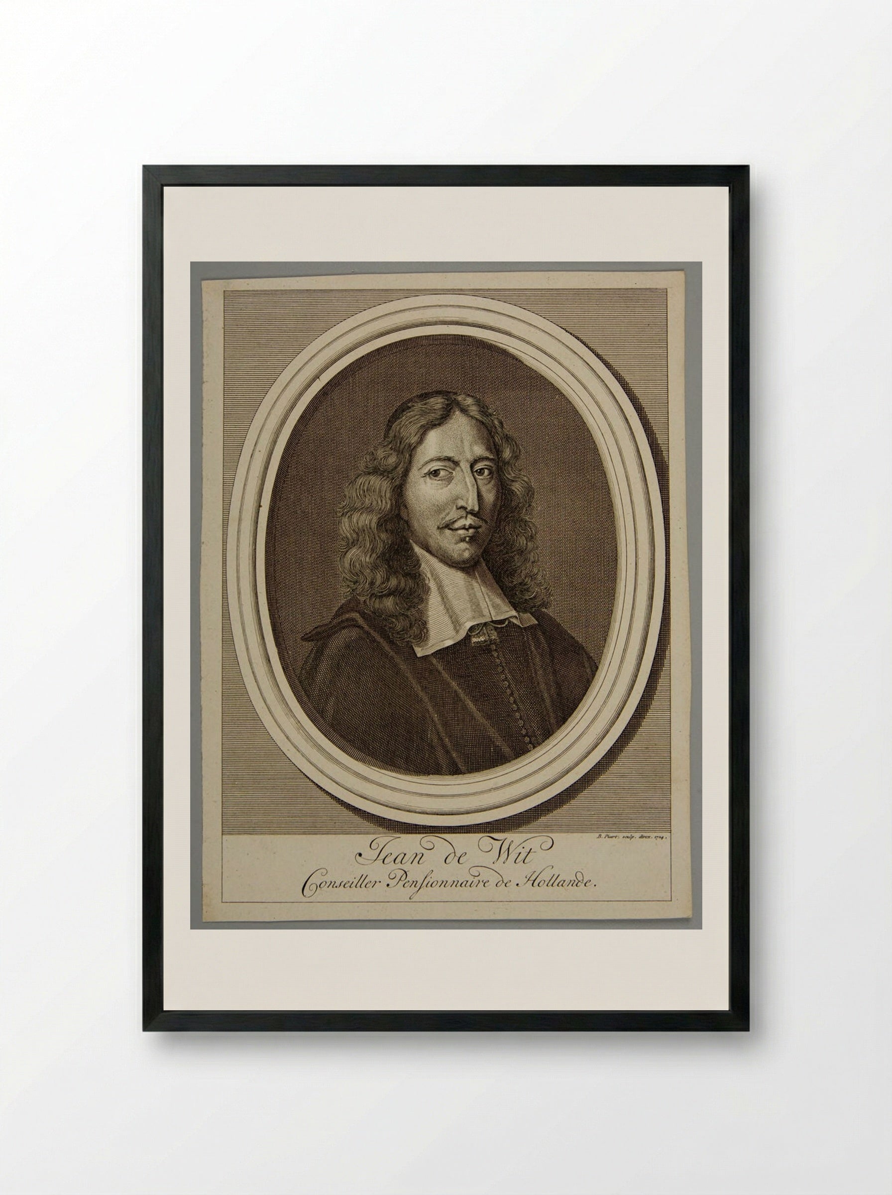 Jean de Wit, Conseiller Pensionnaire de Hollande - Bernard Picart - Framed Print Black