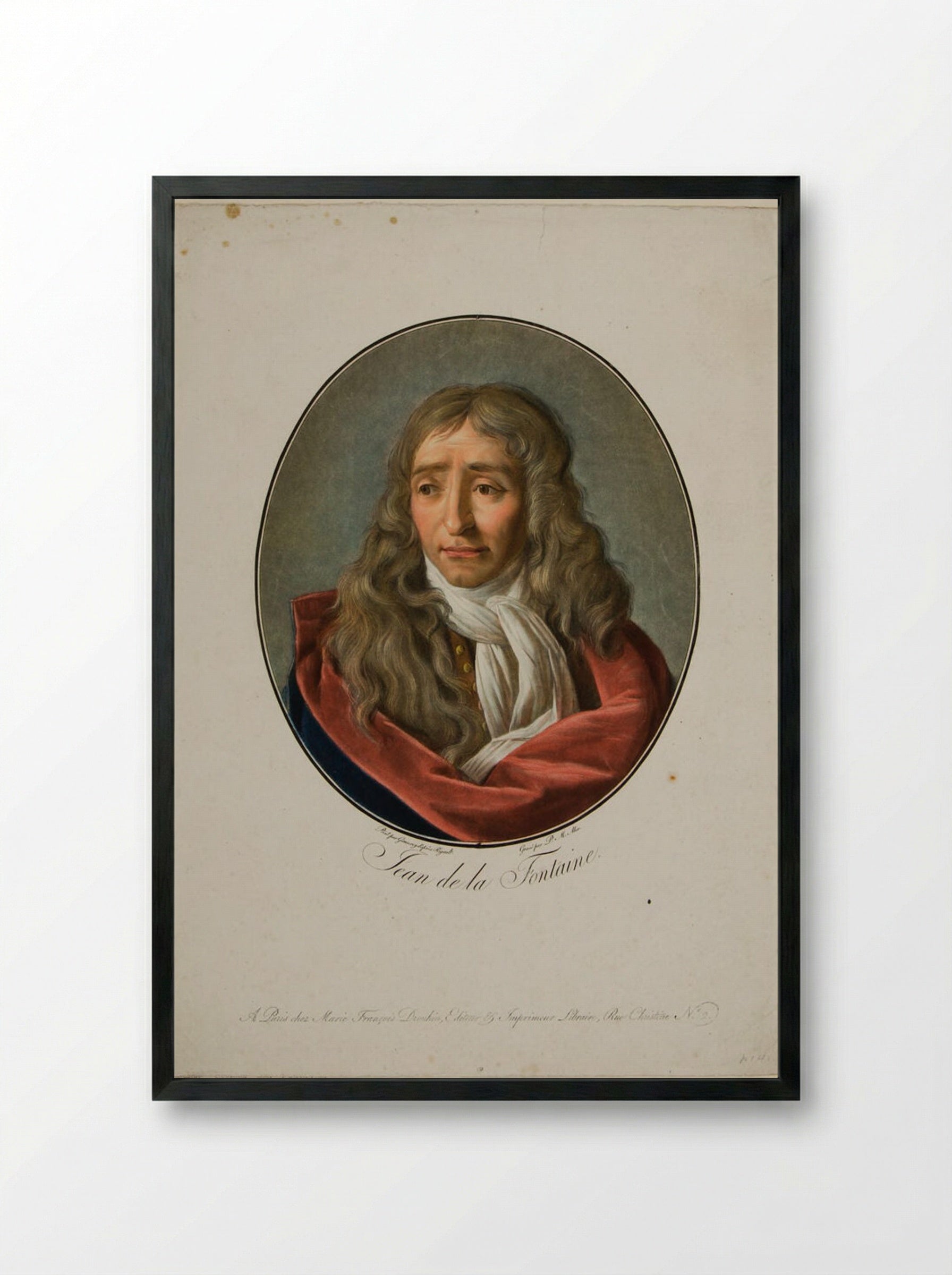 Jean de la Fontaine - Pierre Michel Alix - Framed Print Black