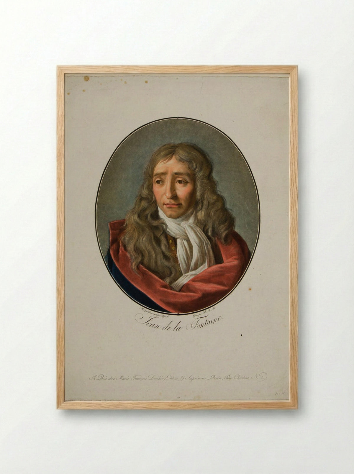 Jean de la Fontaine - Pierre Michel Alix - Framed Print Wood