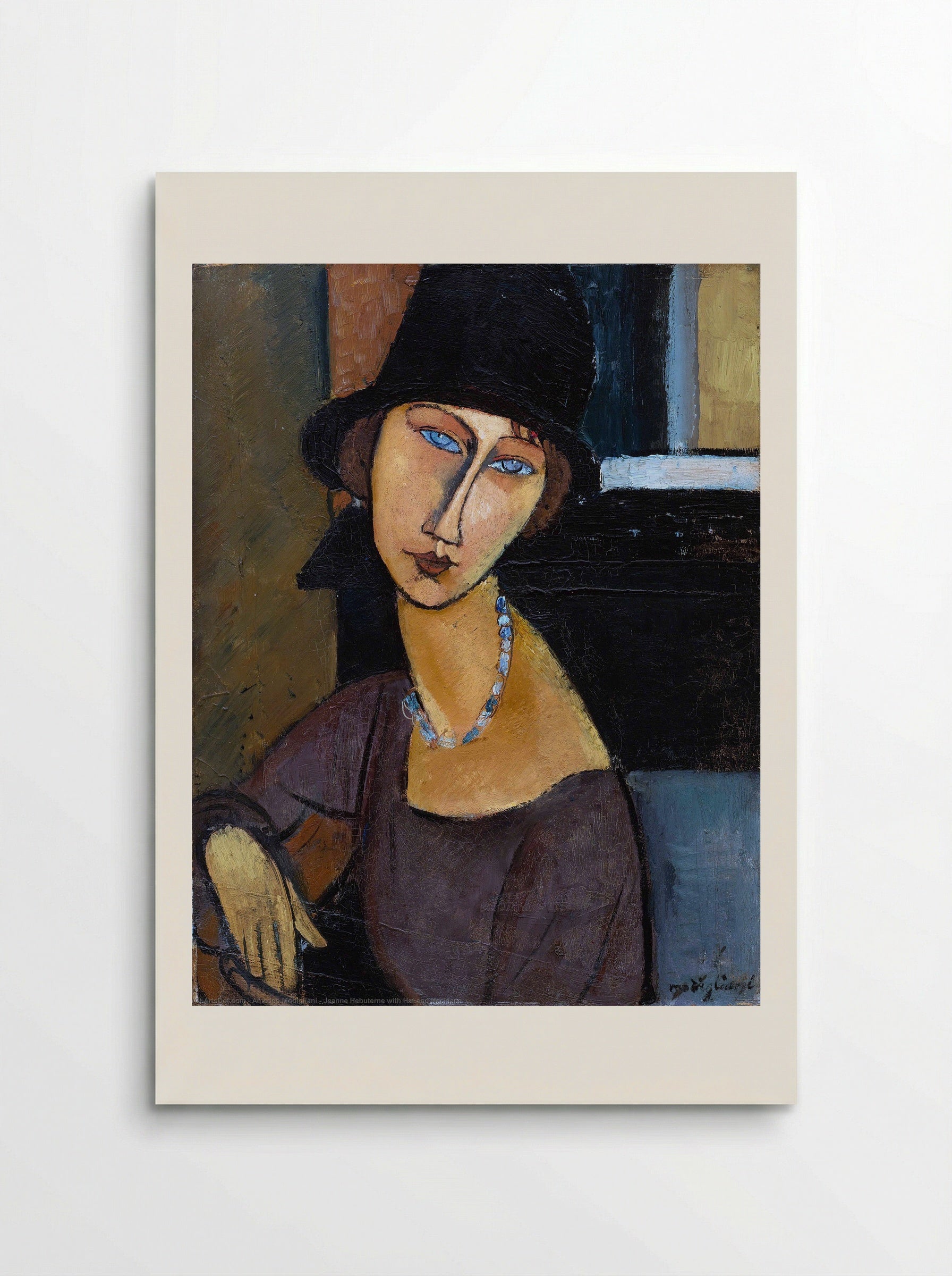 Jeanne Hébuterne with Hat and Necklace - Amedeo Modigliani - Poster
