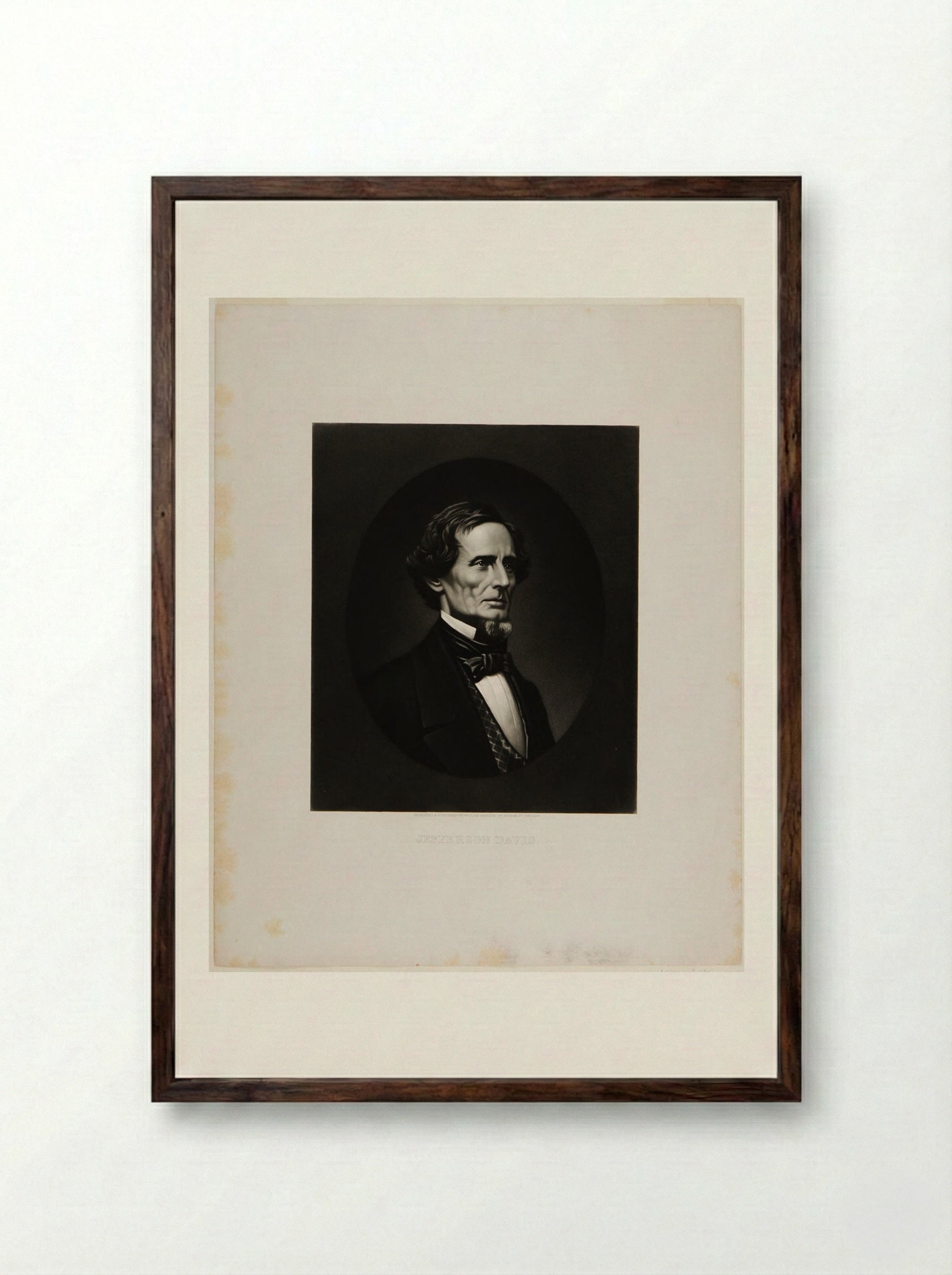 Jefferson Davis - William Sartain - Framed Print Dark Wood