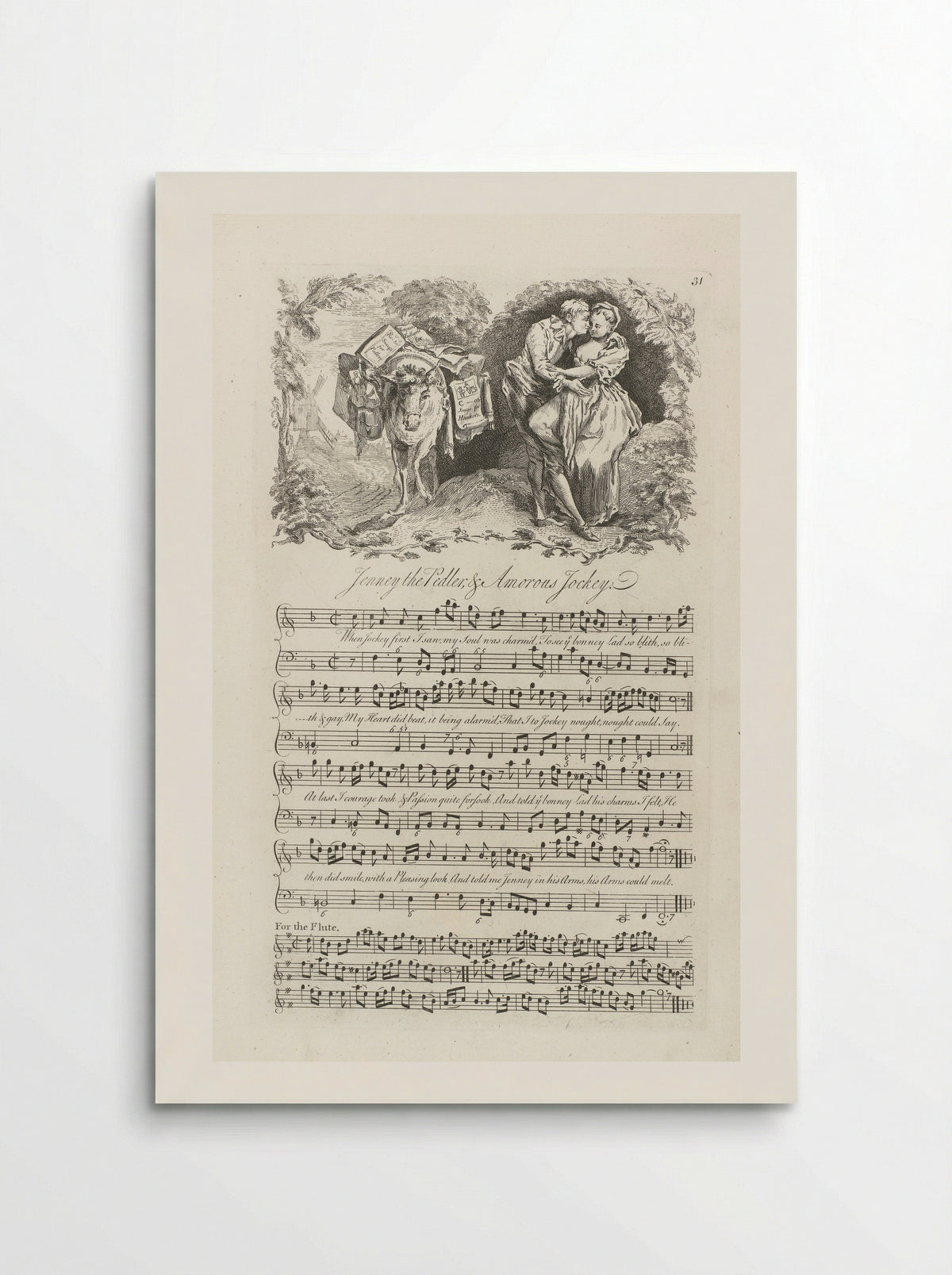 Jenney the Pedler & Amorous Jockey - George Bickham the Younger - Poster