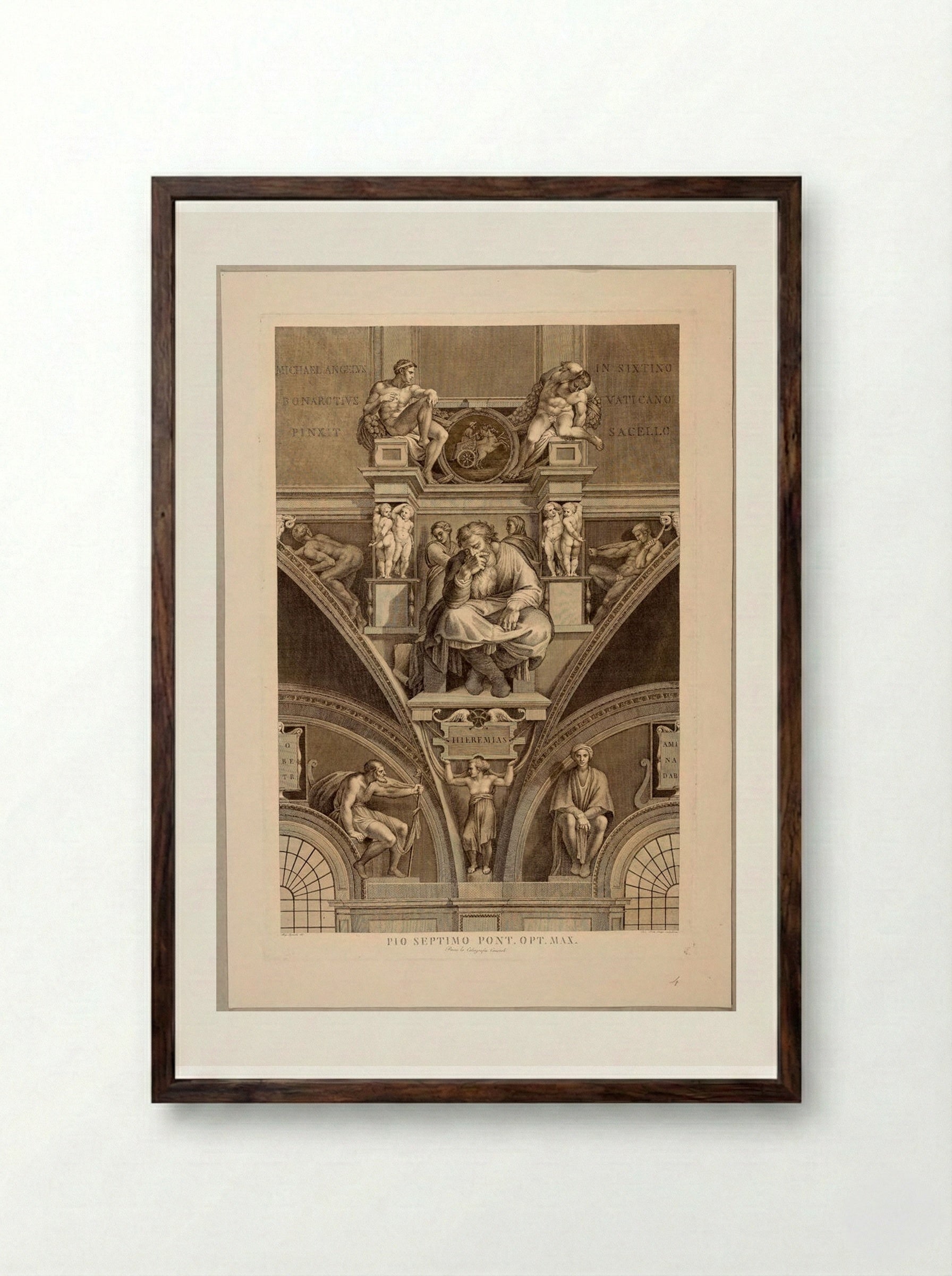 Jeremiah (After Michelangelo) - Domenico Cunego - Framed Print Dark Wood