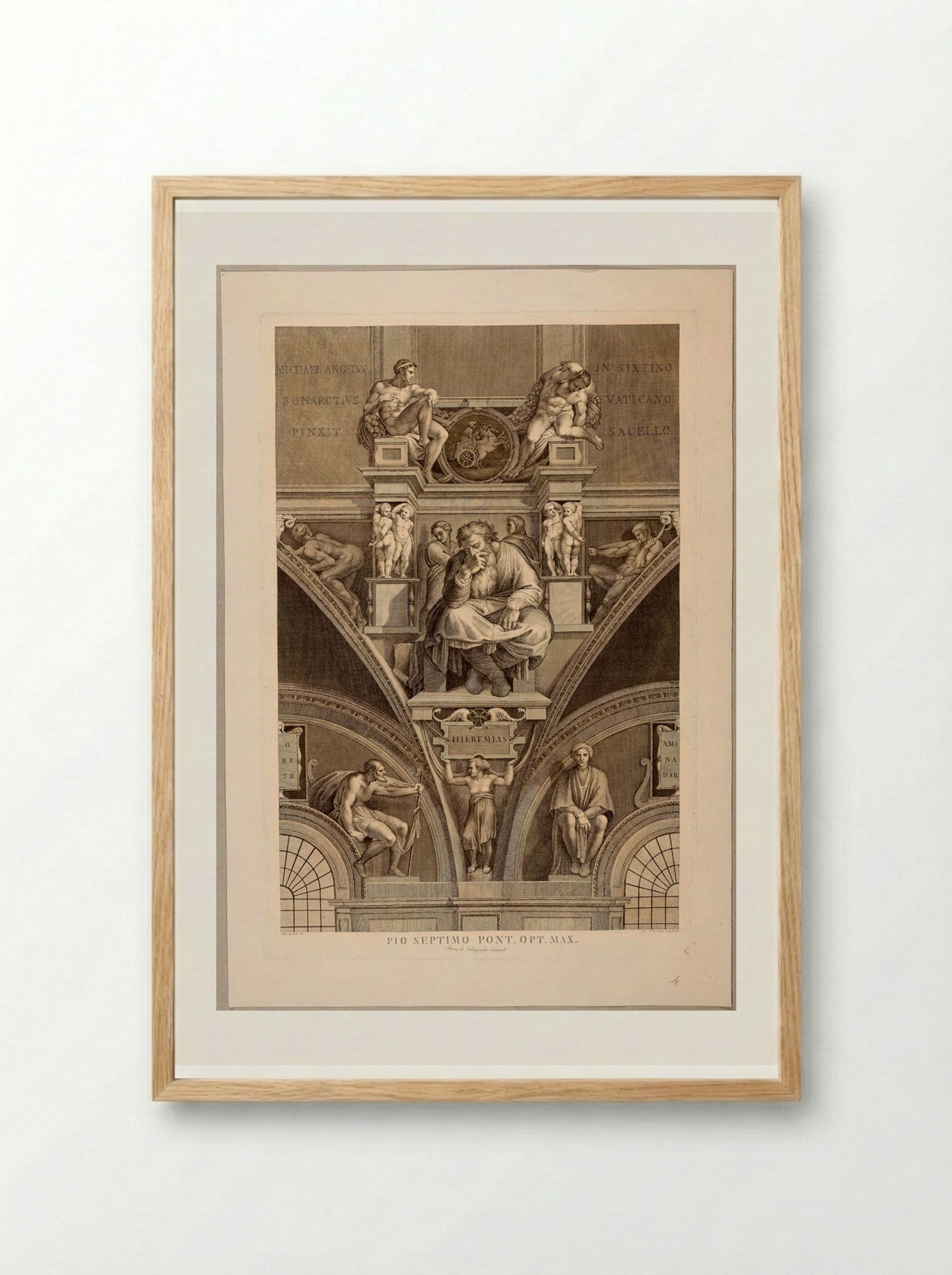 Jeremiah (After Michelangelo) - Domenico Cunego - Framed Print Wood