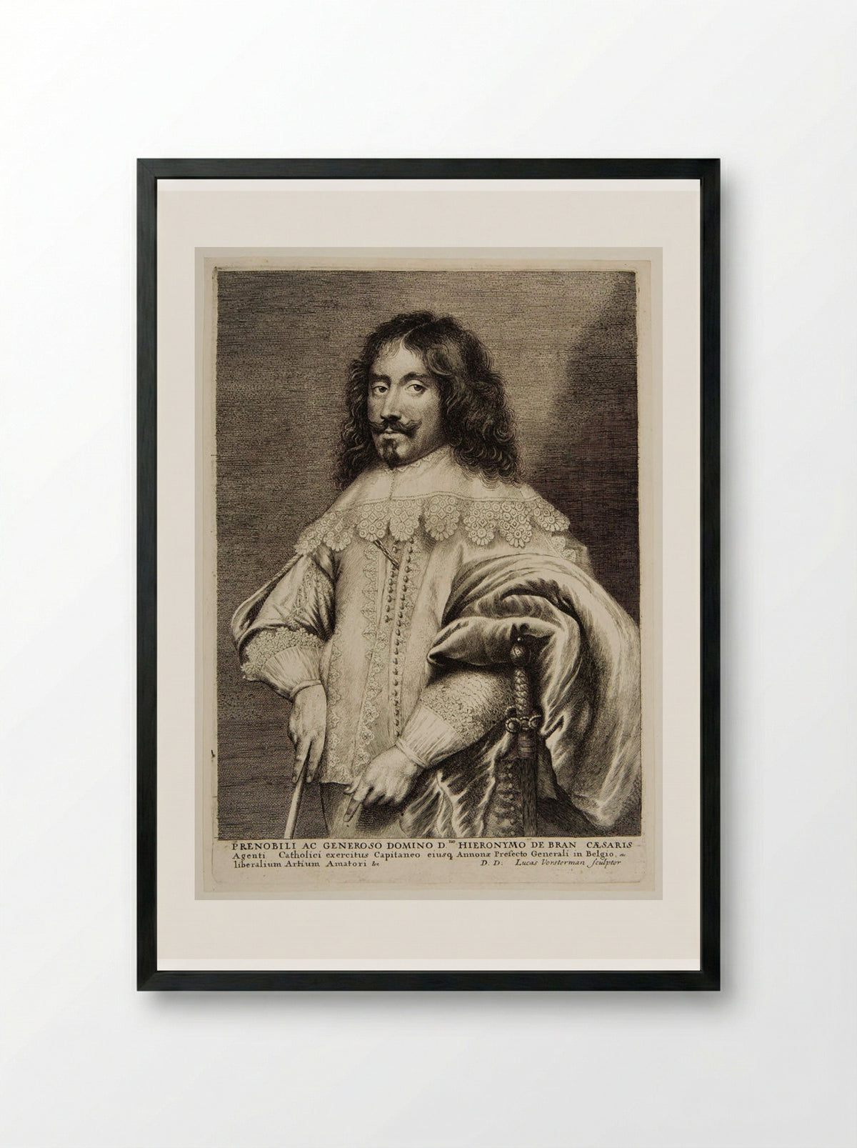Jerome de Bran - Lucas Vorsterman I - Framed Print Black