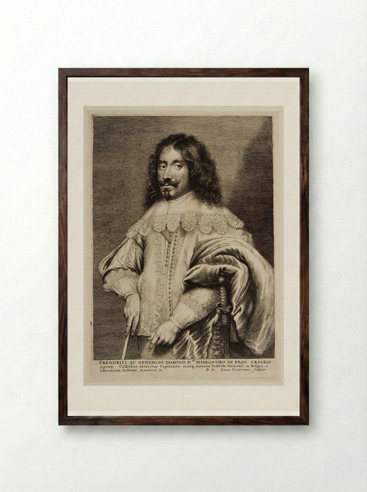 Jerome de Bran - Lucas Vorsterman I - Framed Print Dark Wood
