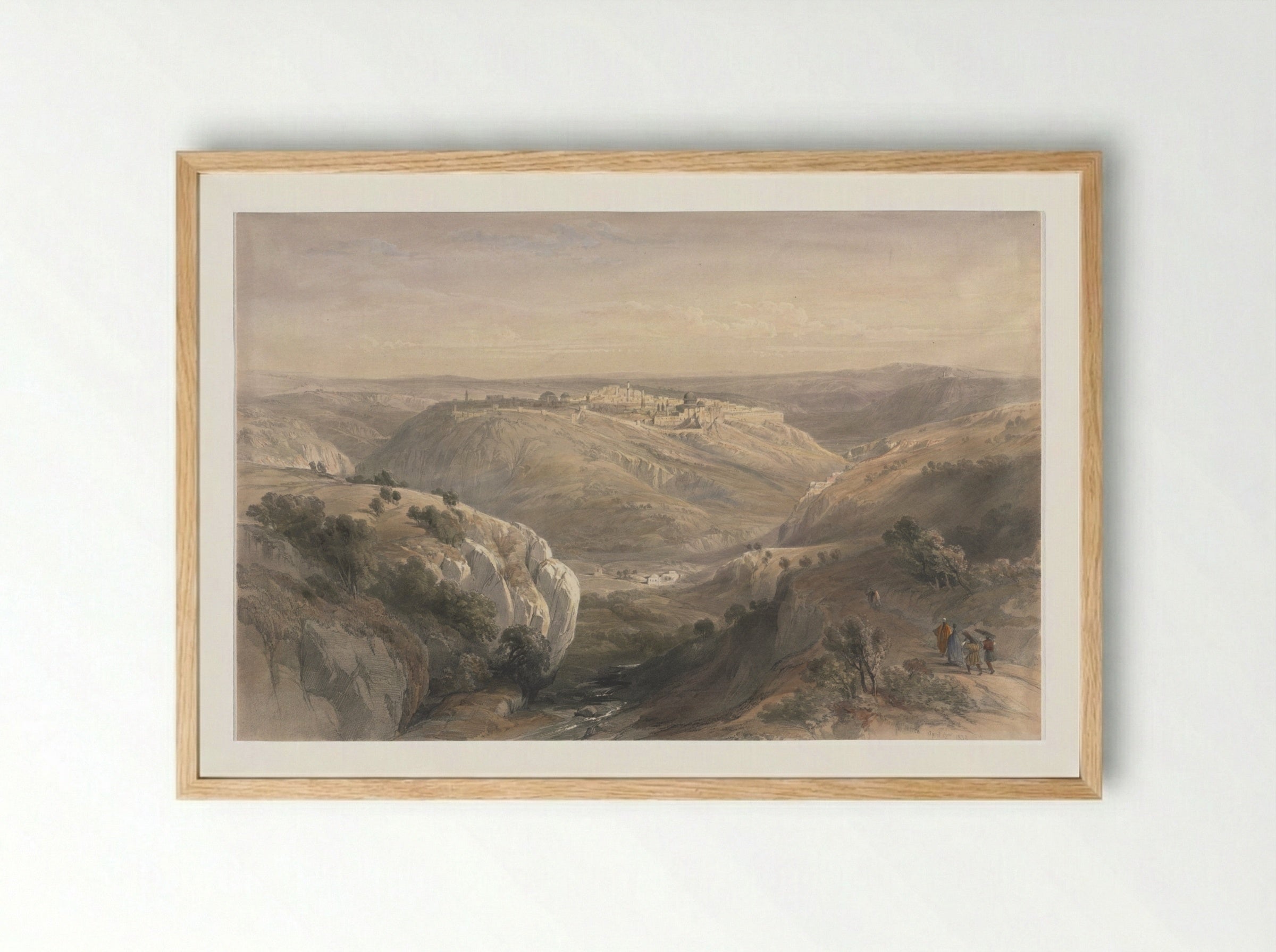 Jerusalem from the South - David Roberts - Framed Print Wood