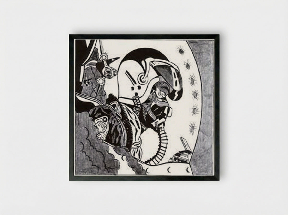Jet Pilot - Roy Lichtenstein - Framed Print Black