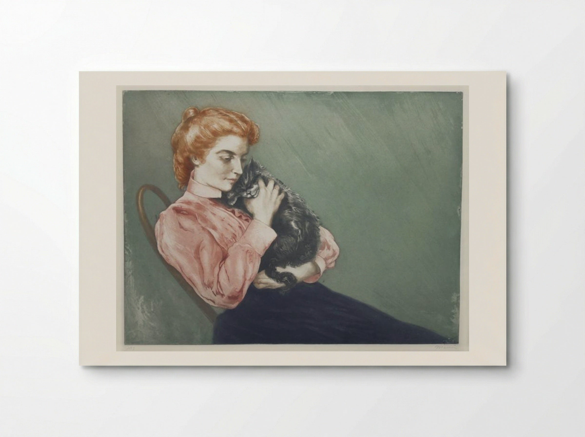 Jeune Femme au Chat - Charles Maurin - Poster