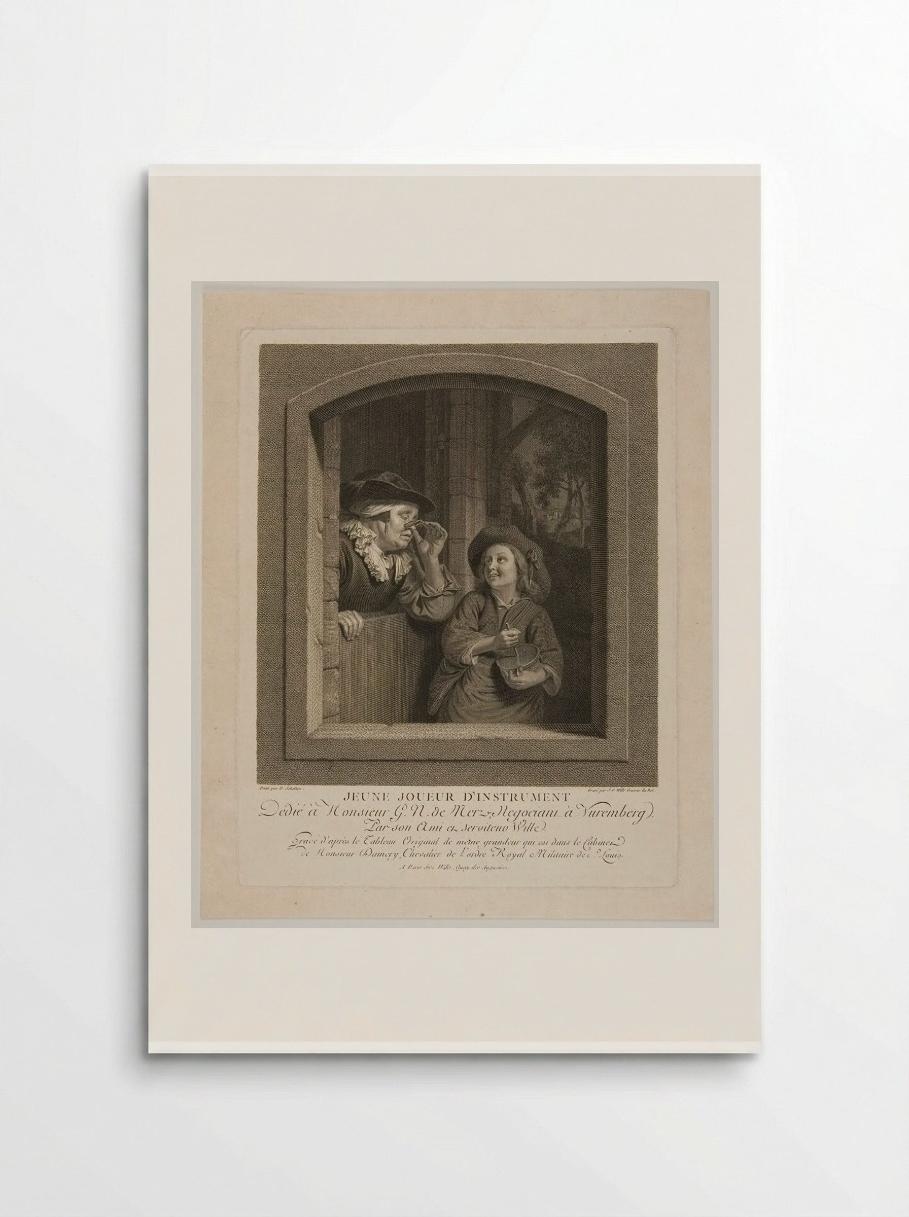 Jeune Joueur d'Instrument - Johann Georg Wille - Poster