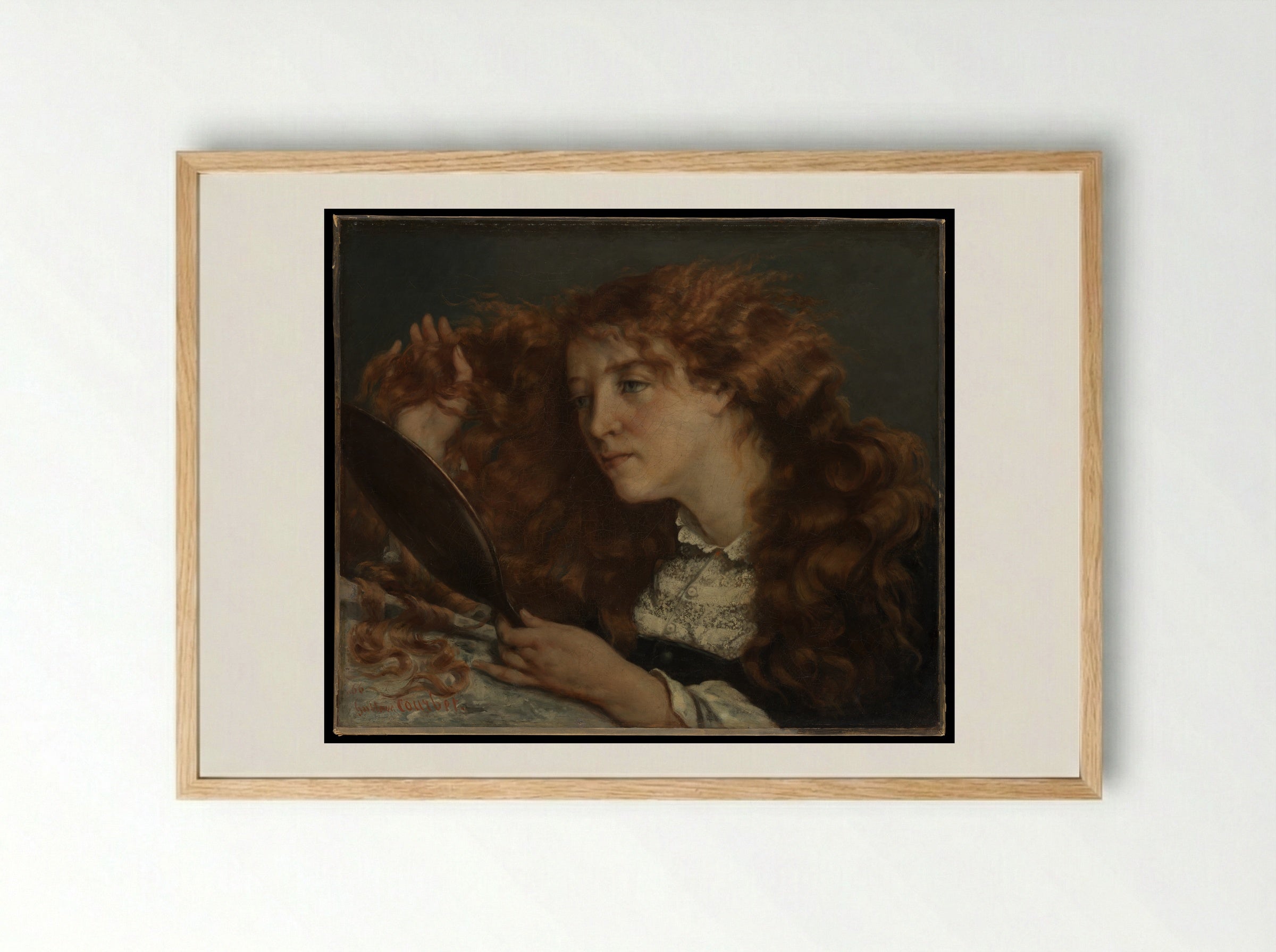 Jo, La Belle Irlandaise - Gustave Courbet - Framed Print Wood
