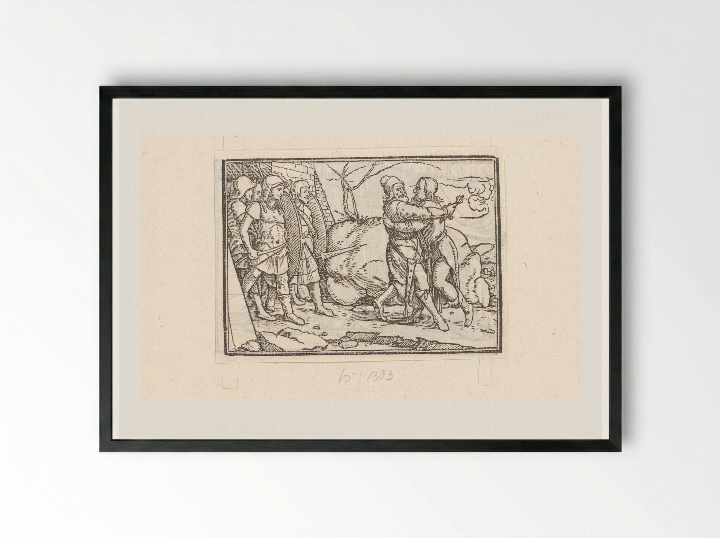 Joab Kills Amasa - Veit Rudolf Specklin - Framed Print Black