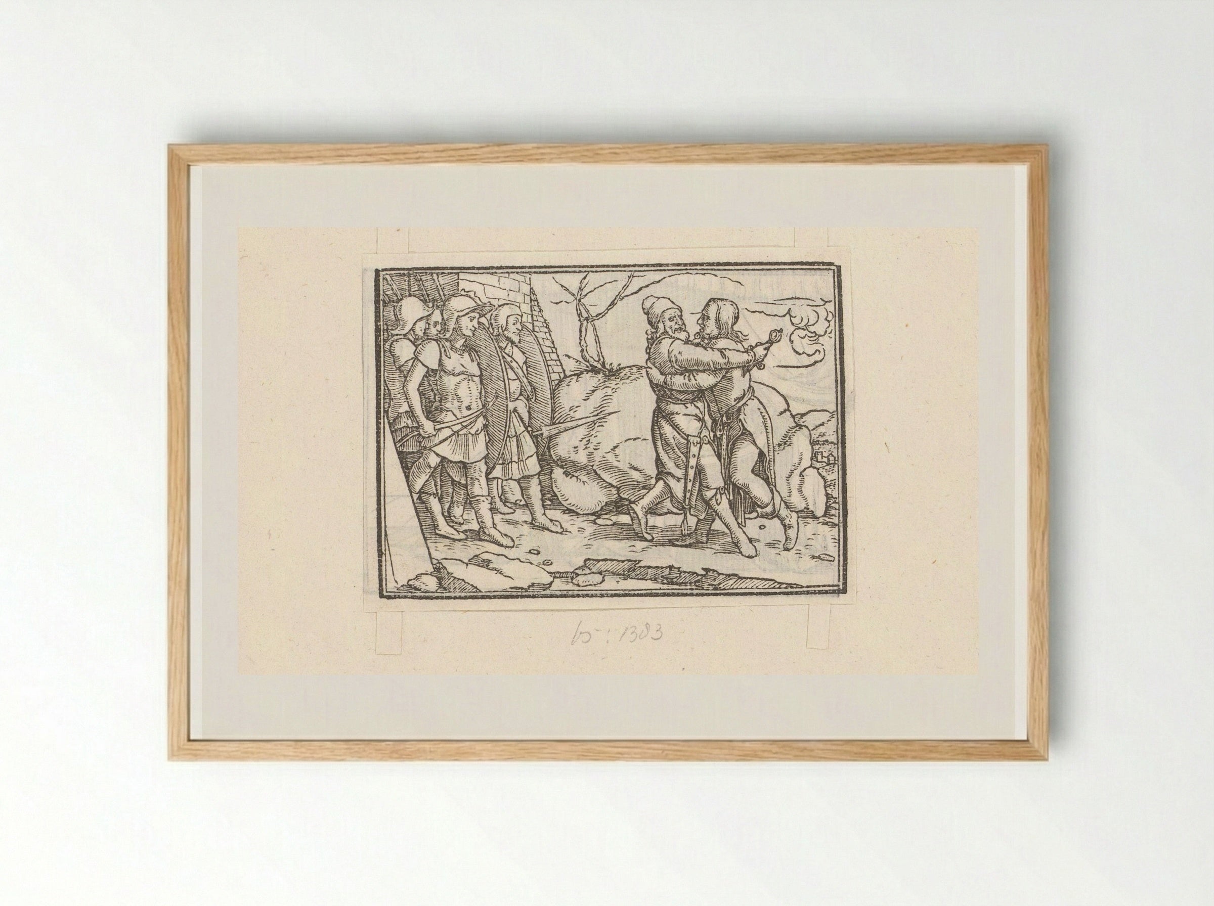 Joab Kills Amasa - Veit Rudolf Specklin - Framed Print Wood
