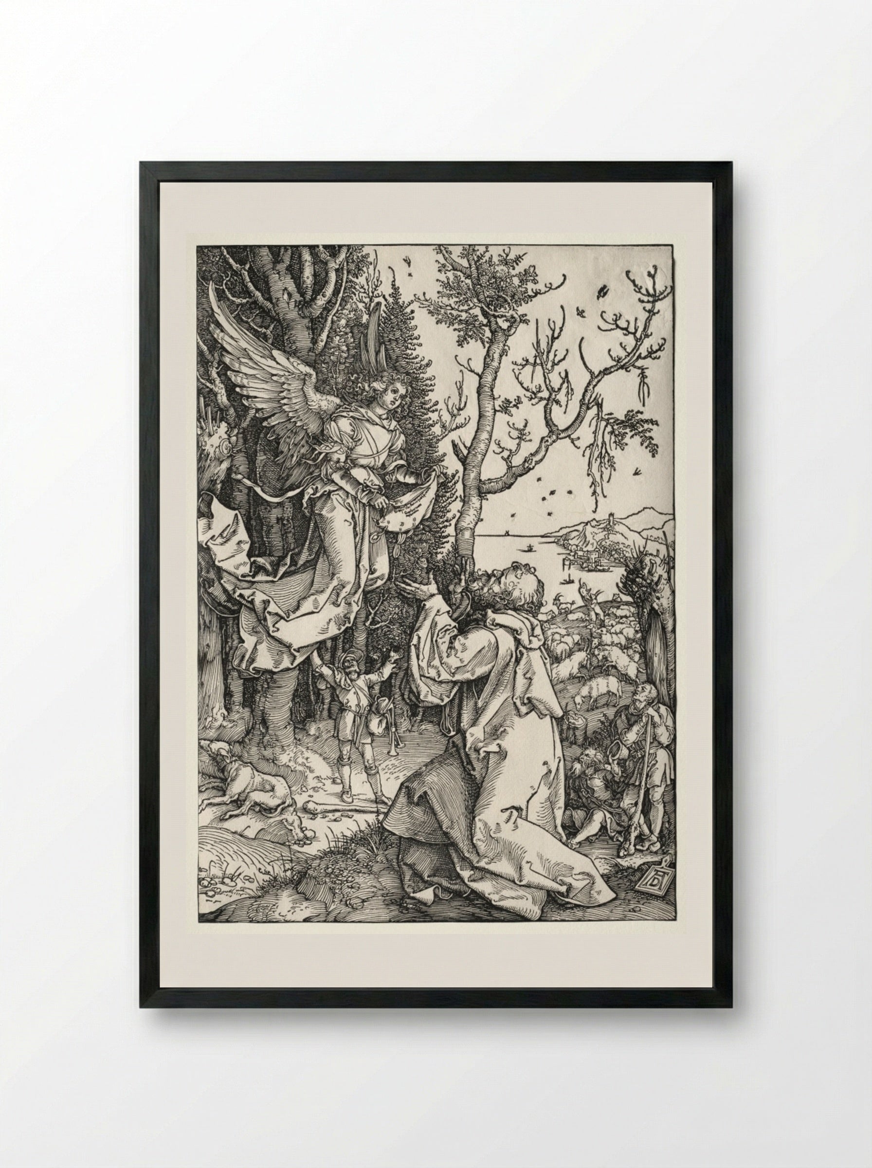 Joachim and the Angel - Albrecht Dürer - Framed Print Black