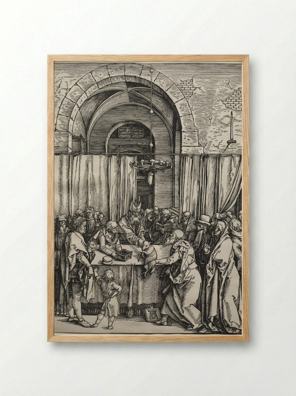 Joachim's Offering Rejected by the High Priest - Albrecht Dürer - Framed Print Wood