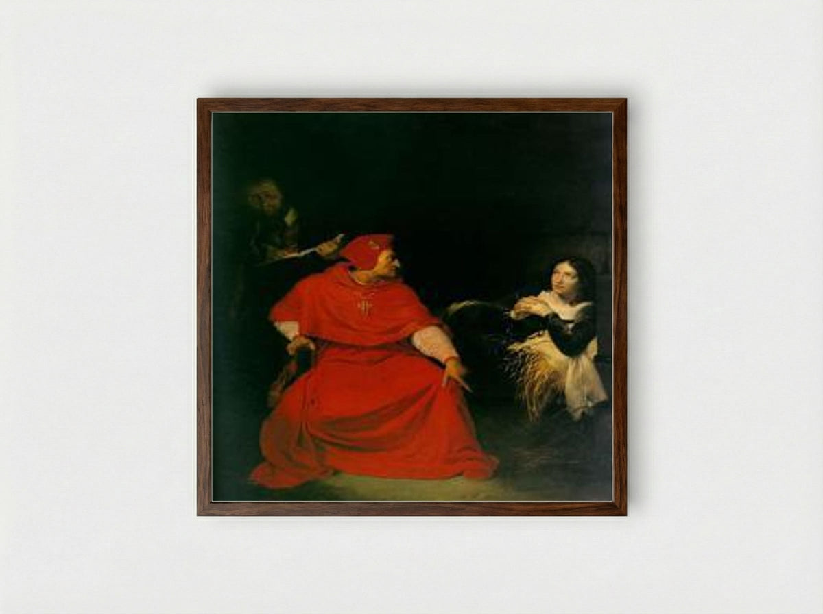 Joan of Arc in Prison - Paul Delaroche - Framed Print Dark Wood