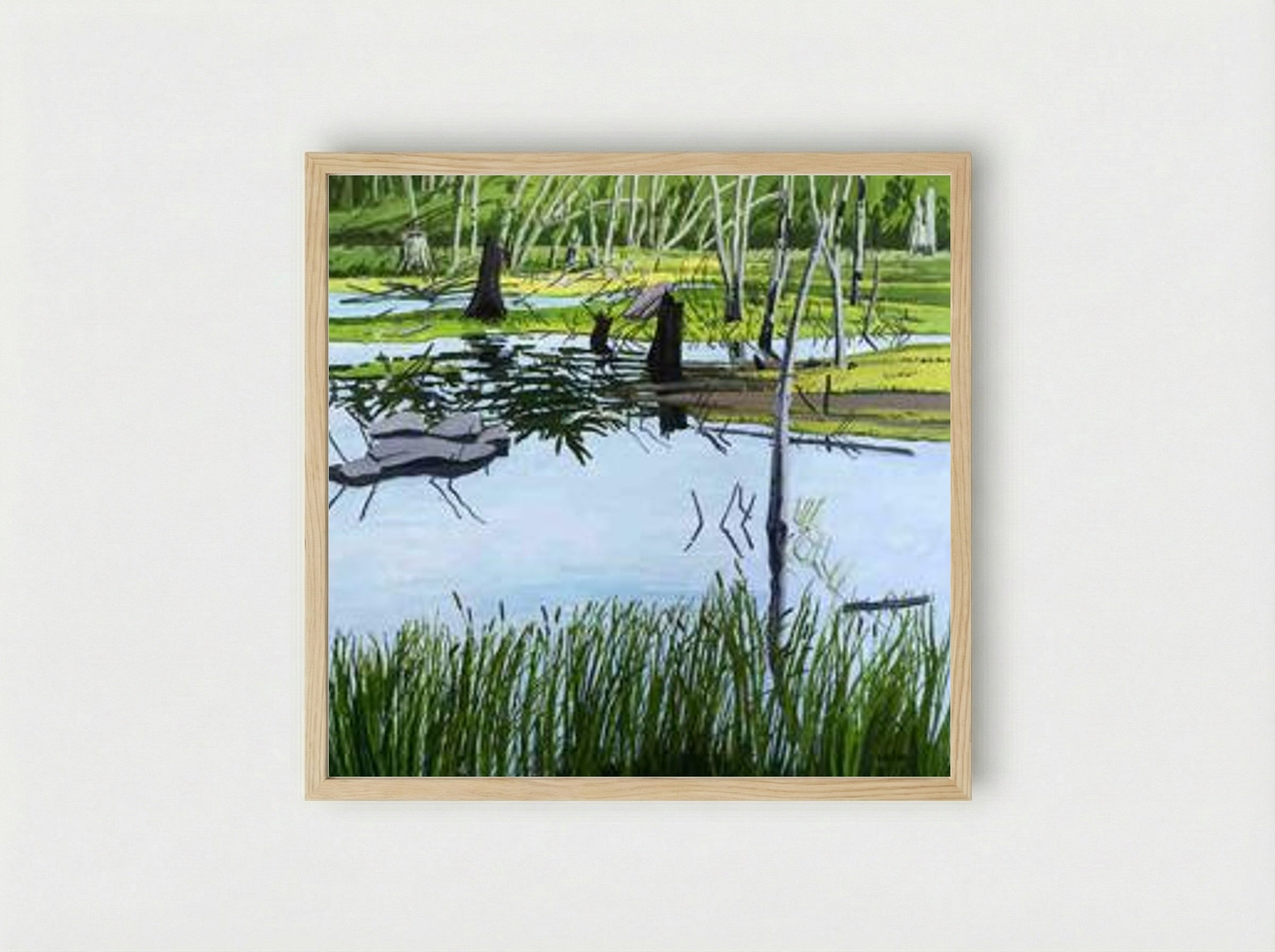 Joanna's Marsh - Neil Welliver - Framed Print Wood