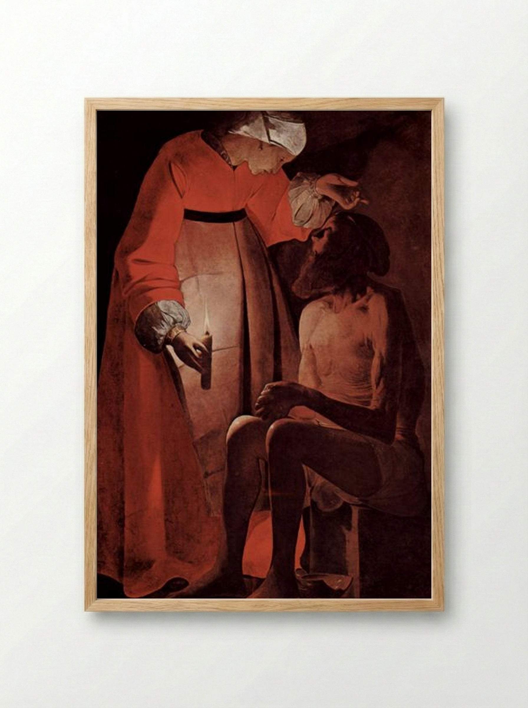 Job Mocked by His Wife - Georges de la Tour - Framed Print Wood