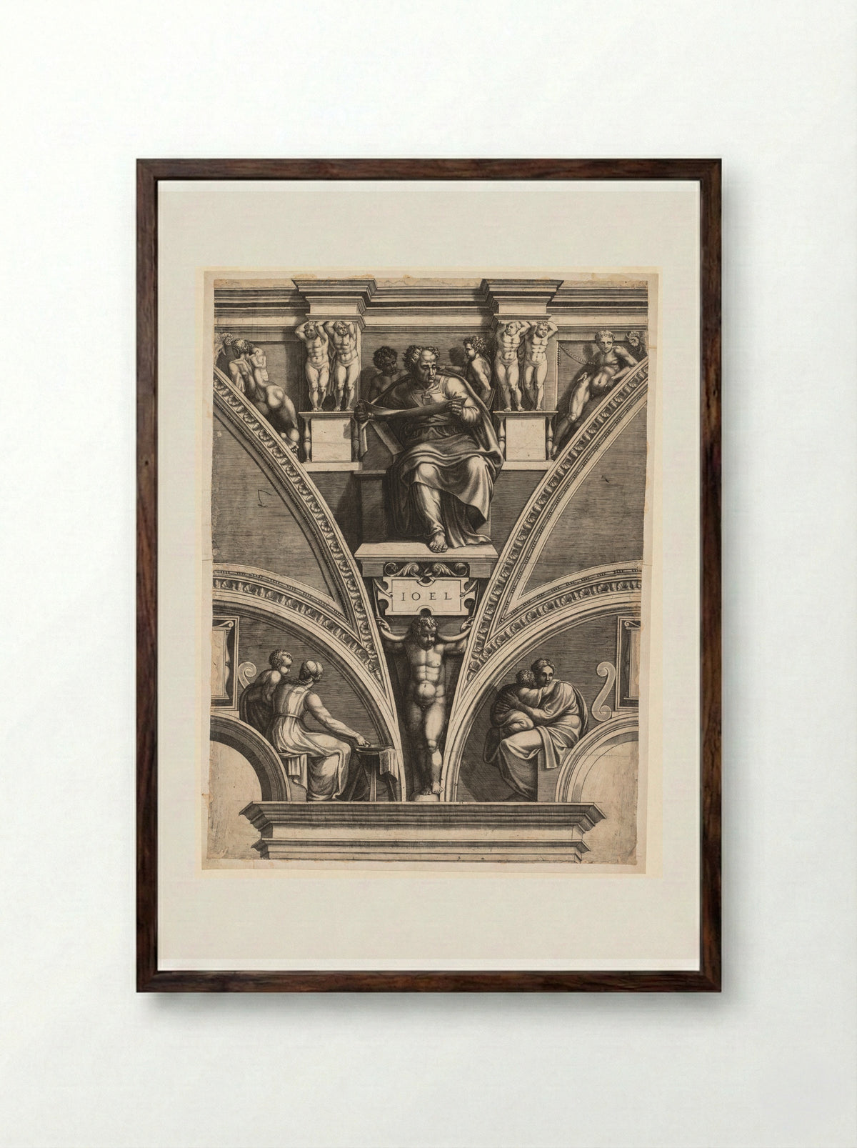 Joel (After Michelangelo) - Giorgio Ghisi - Framed Print Dark Wood
