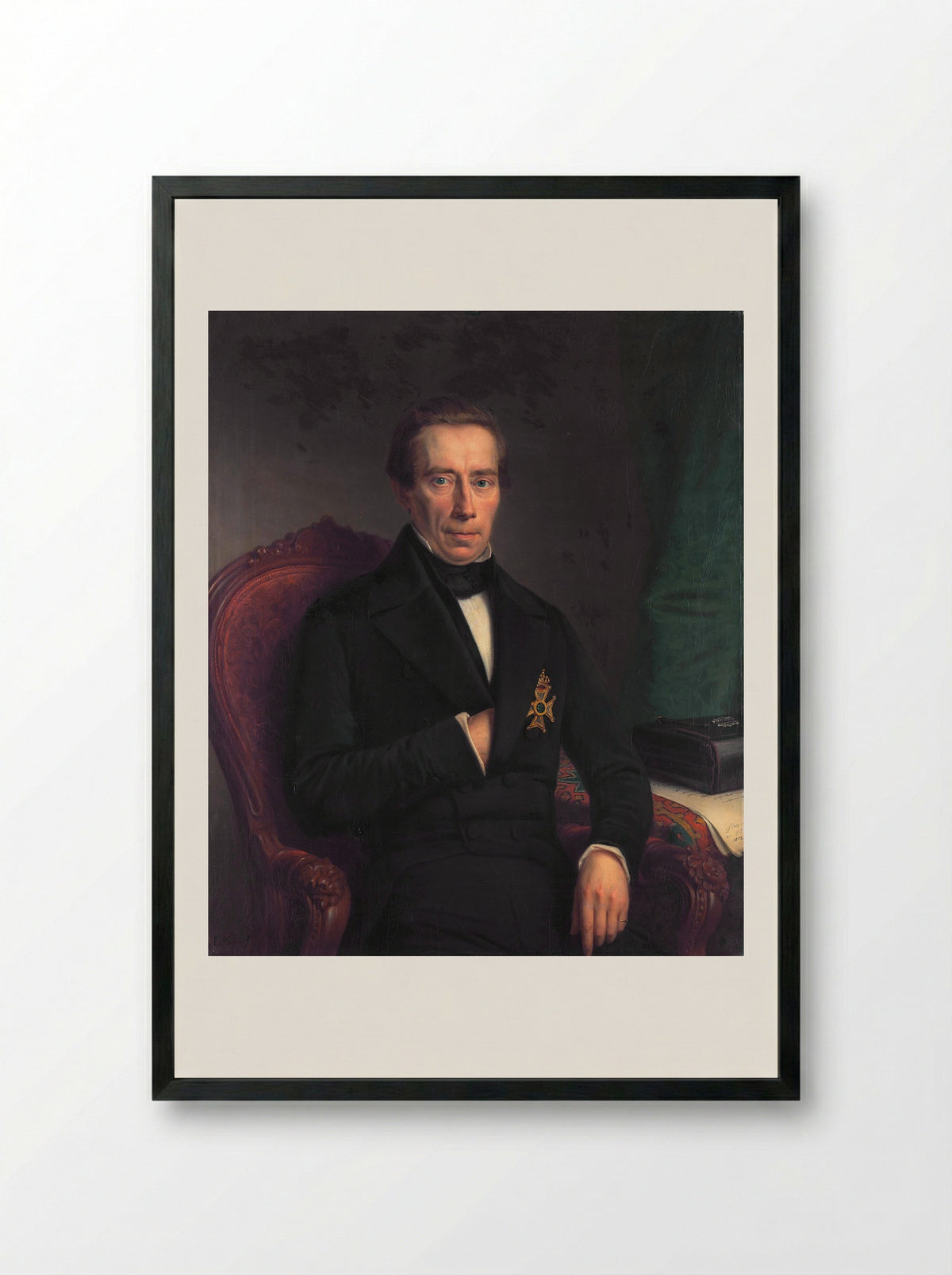 Johan Rudolf Thorbecke (1796-1872) - Johan Heinrich Neuman - Framed Print Black