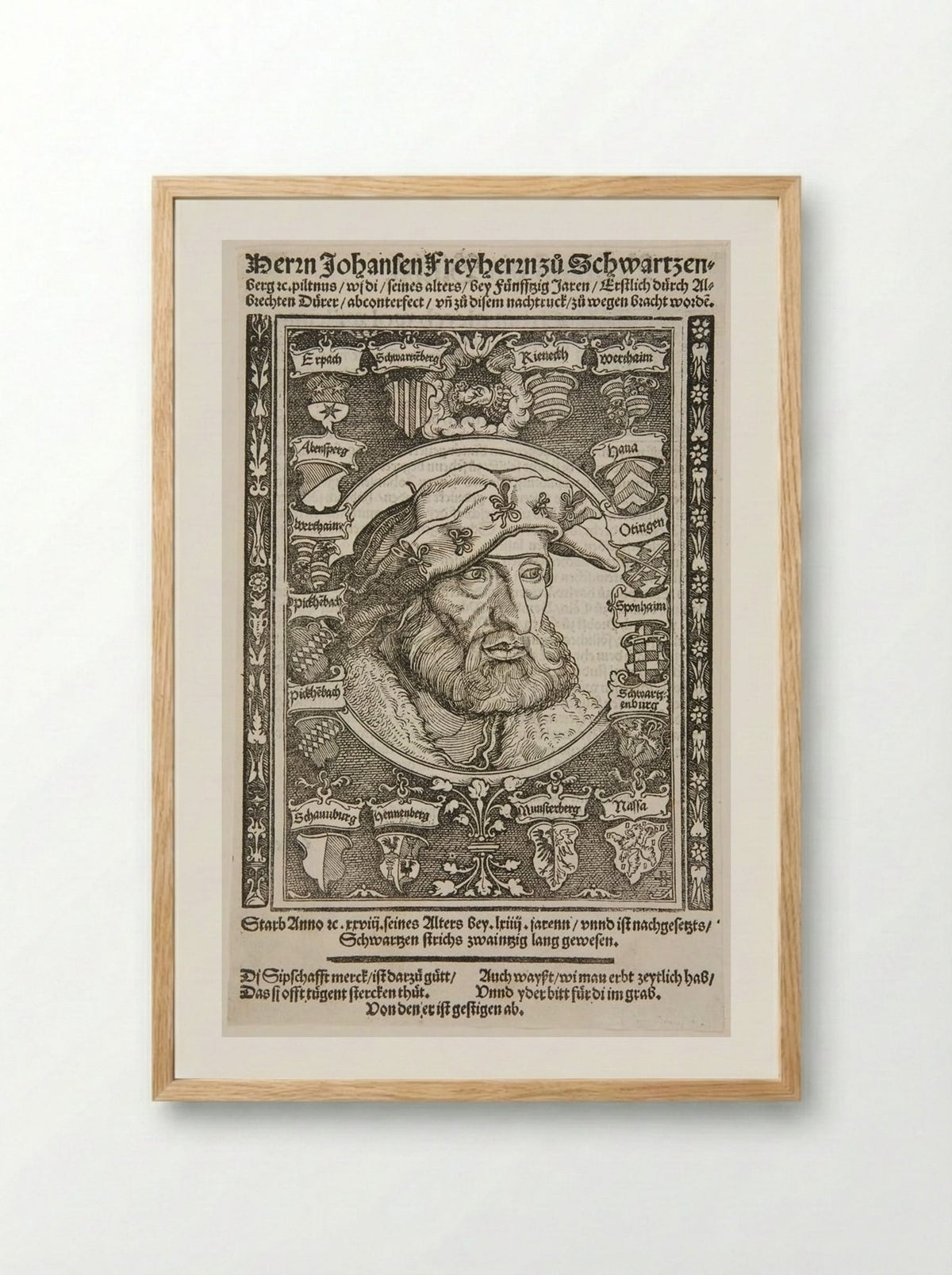 Johann, Baron of Schwartzenberg - Hans Weiditz - Framed Print Wood