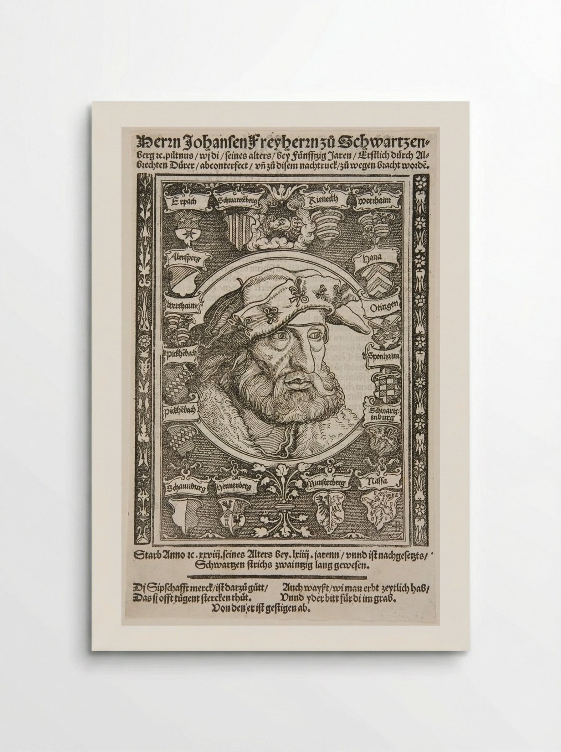 Johann, Baron of Schwartzenberg - Hans Weiditz - Poster