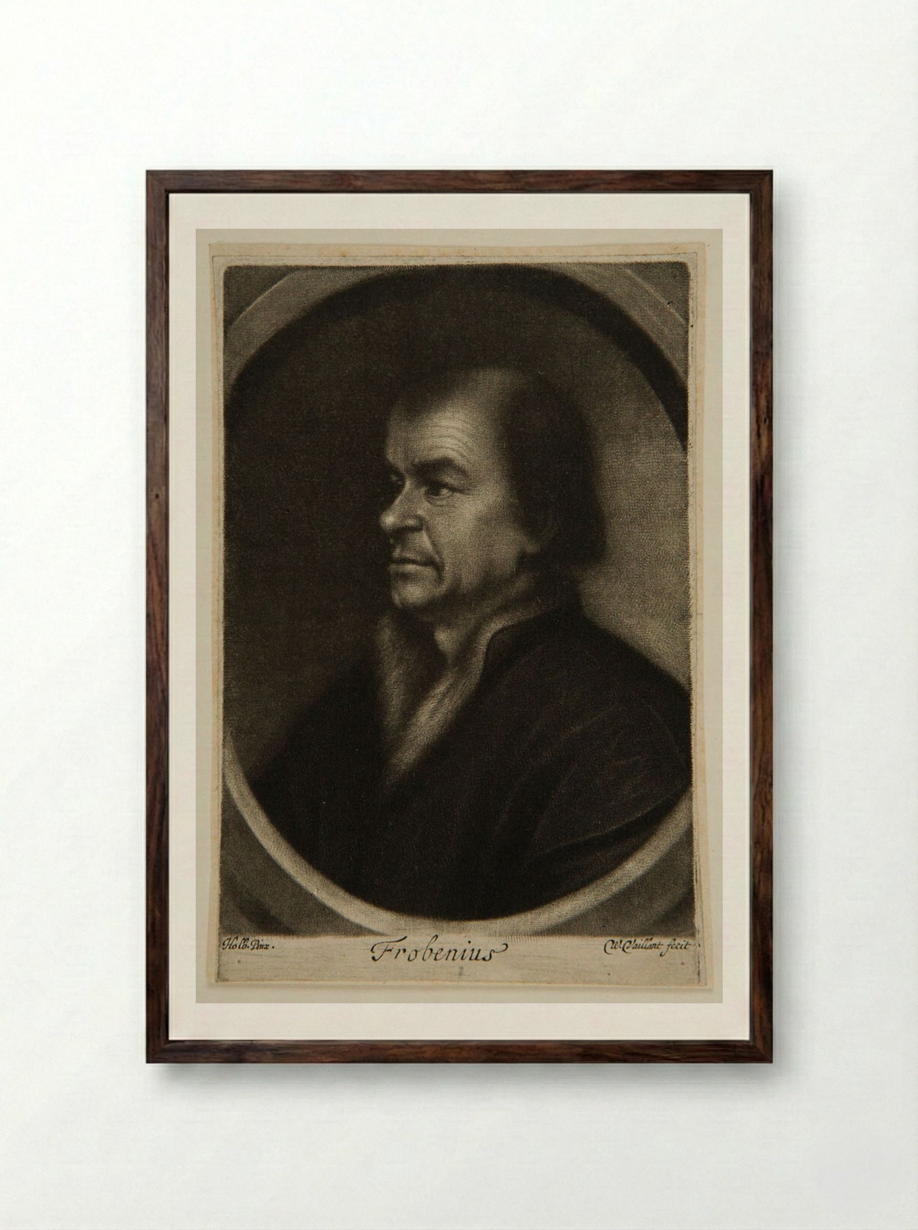 Johann Froben, the Printer - Wallerant Vaillant - Framed Print Dark Wood