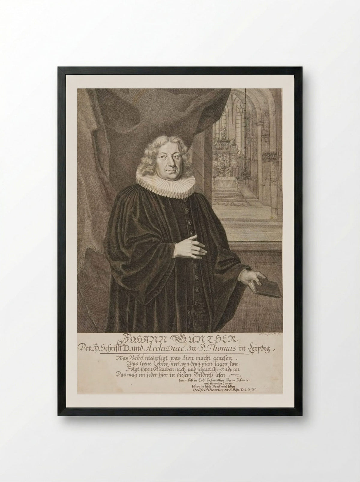 Johann Günther - Johann Martin Bernigeroth - Framed Print Black