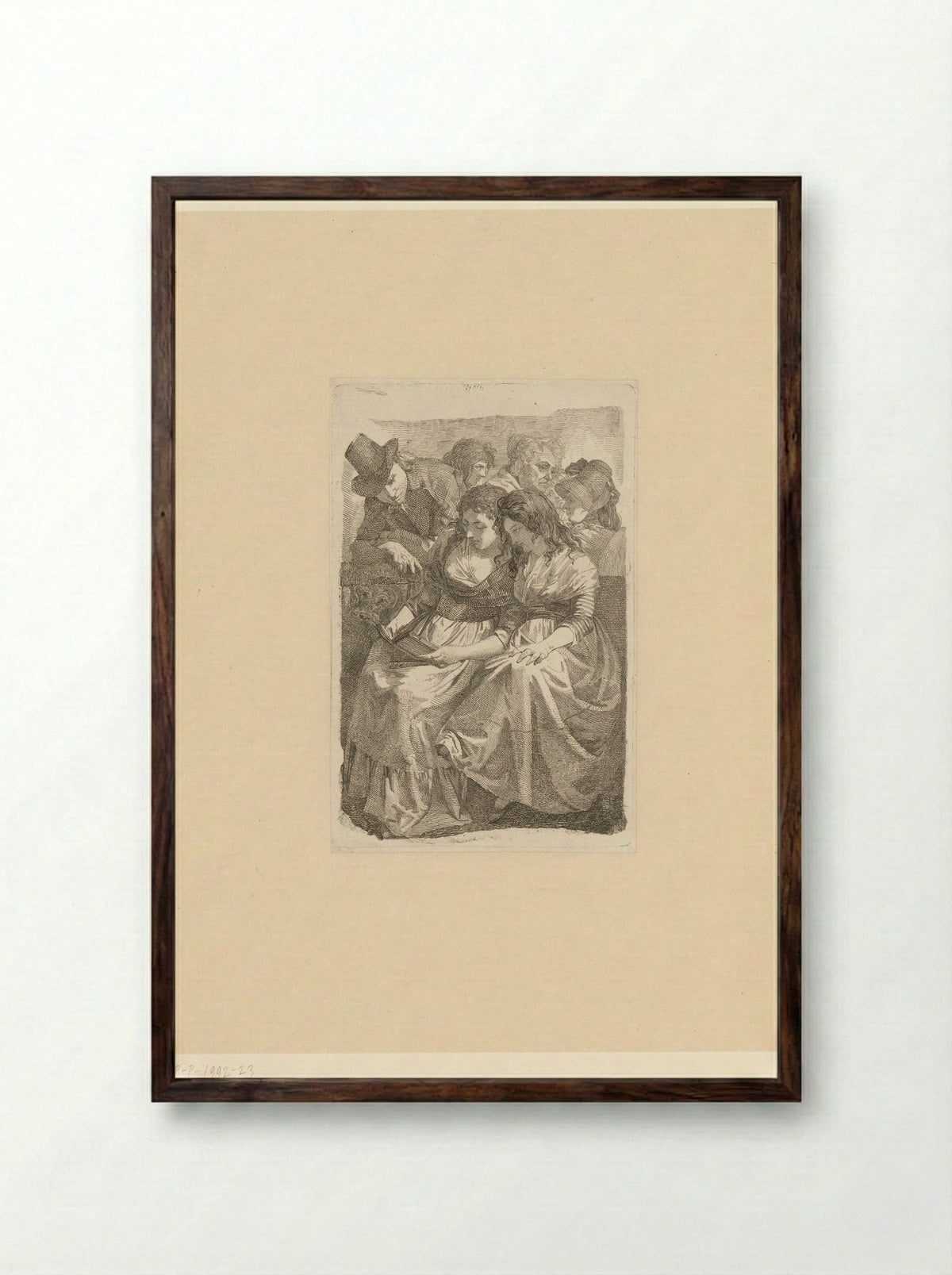 Johann Gottfried Schadow with his Family - Johann Gottfried Schadow - Framed Print Dark Wood