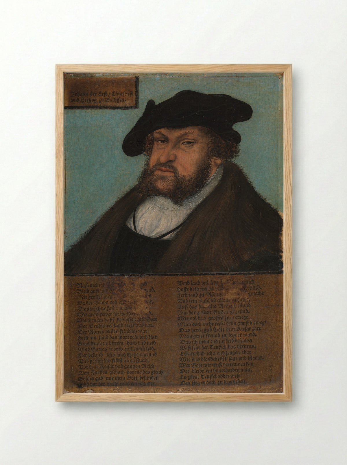 Johann I, the Constant, Elector of Saxony - Lucas Cranach the Elder and Workshop - Framed Print Wood