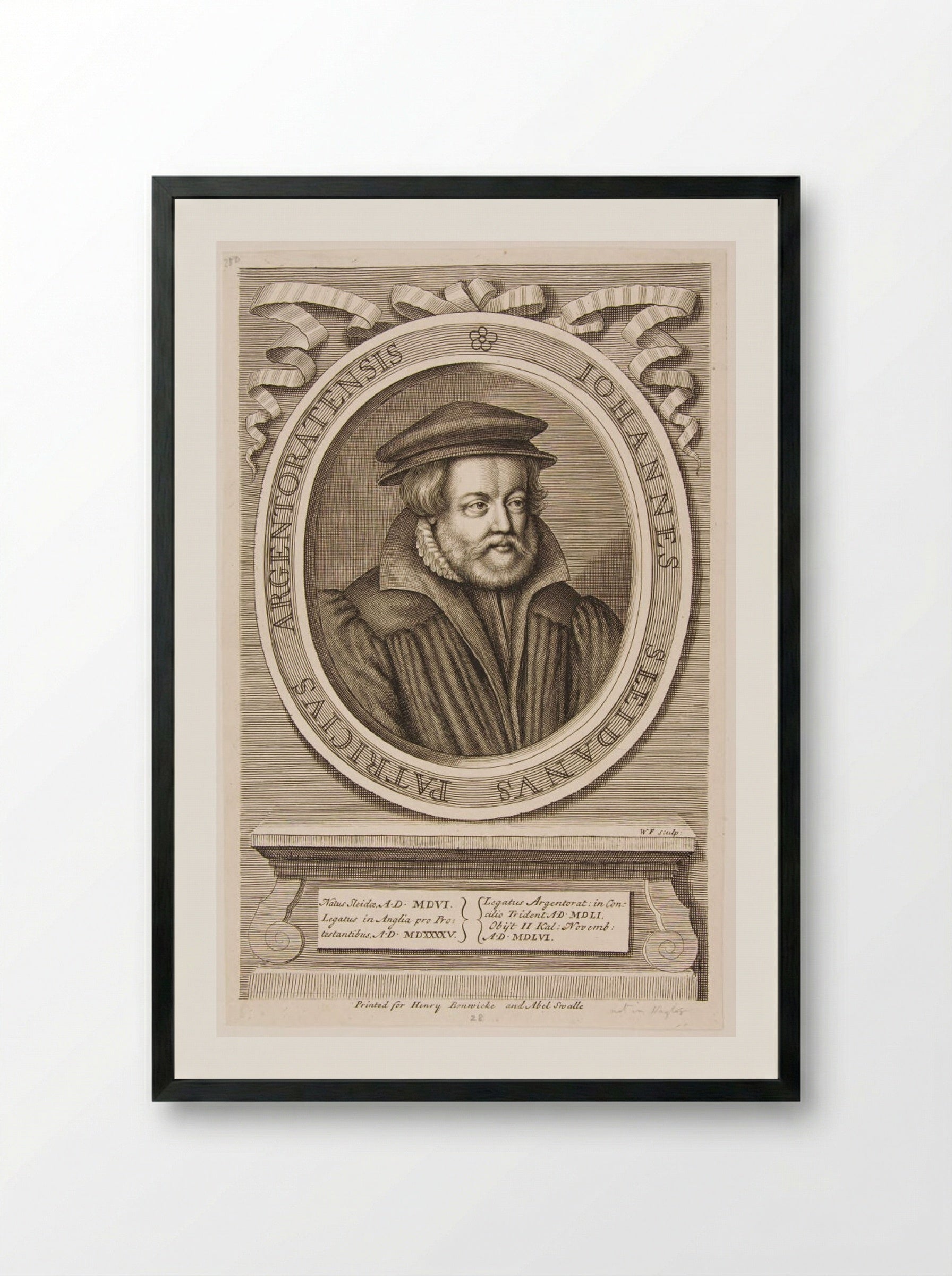 Johann Sleidan - William Faithorne the Elder - Framed Print Black