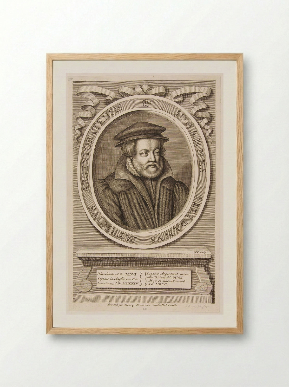 Johann Sleidan - William Faithorne the Elder - Framed Print Wood