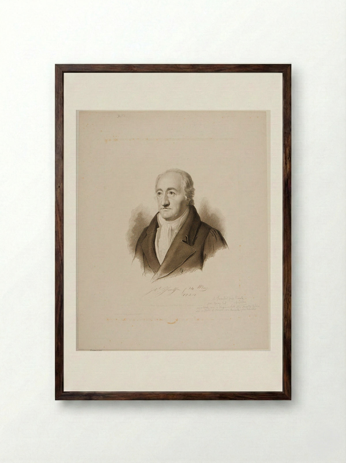 Johann Wolfgang von Goethe - August Franz Semmler - Framed Print Dark Wood