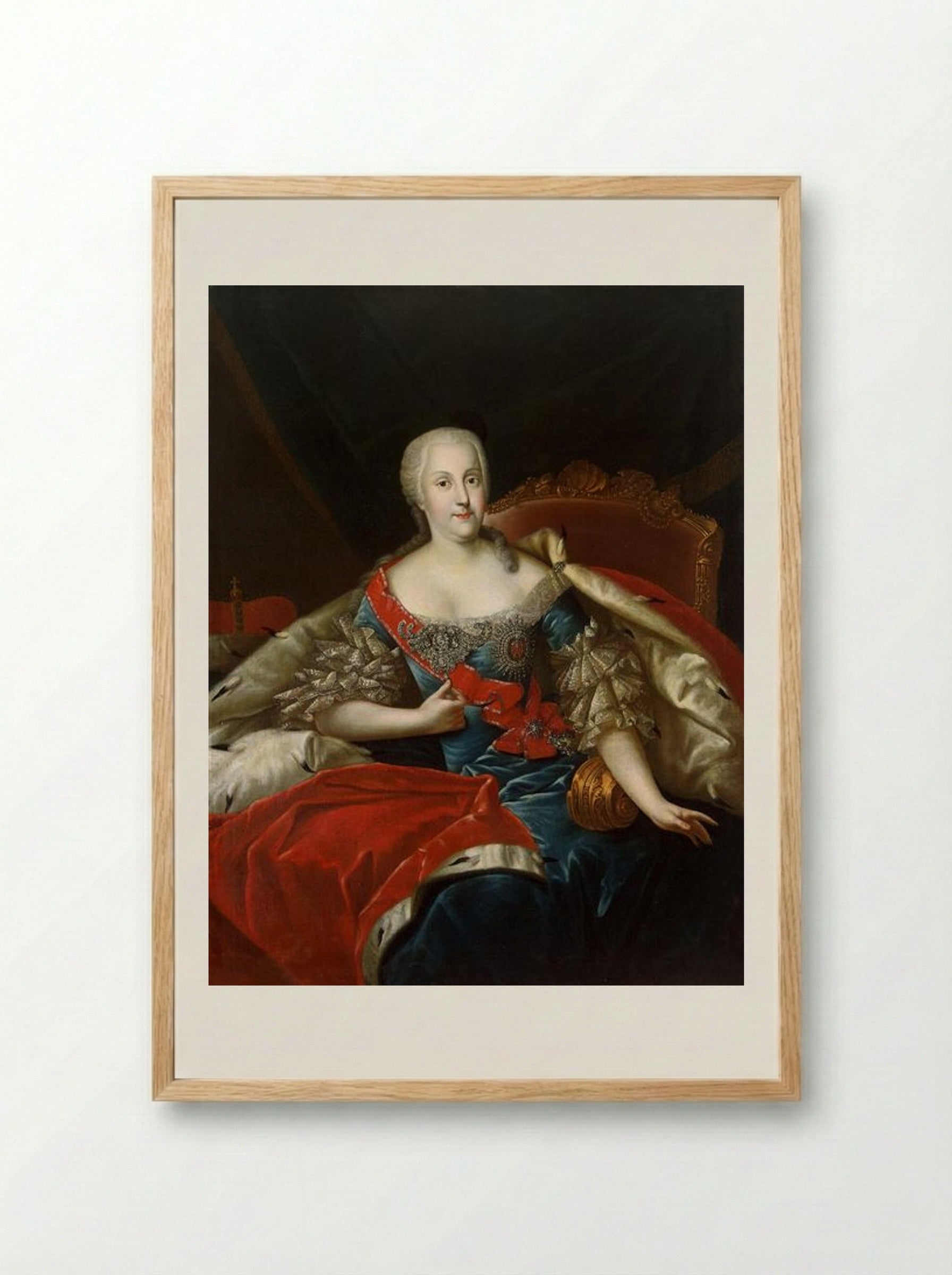 Johanna Elisabeth of Holstein-Gottorp - Antoine Pesne - Framed Print Wood