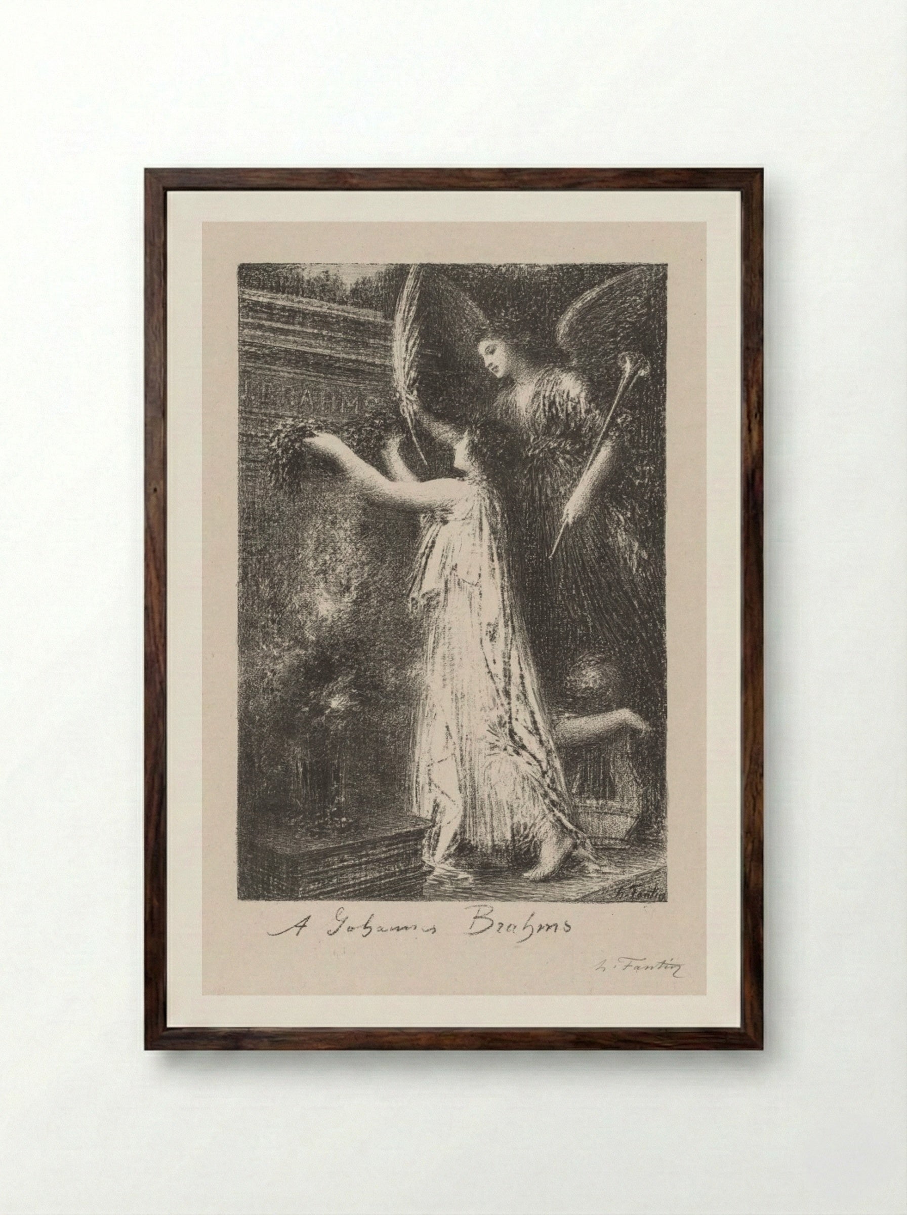À Johannes Brahms - Henri Fantin-Latour - Framed Print Dark Wood