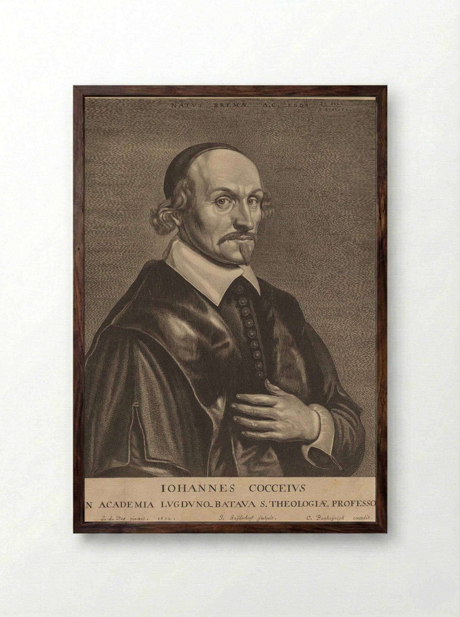 Johannes Cocceius - Jonas Suyderhoef - Framed Print Dark Wood