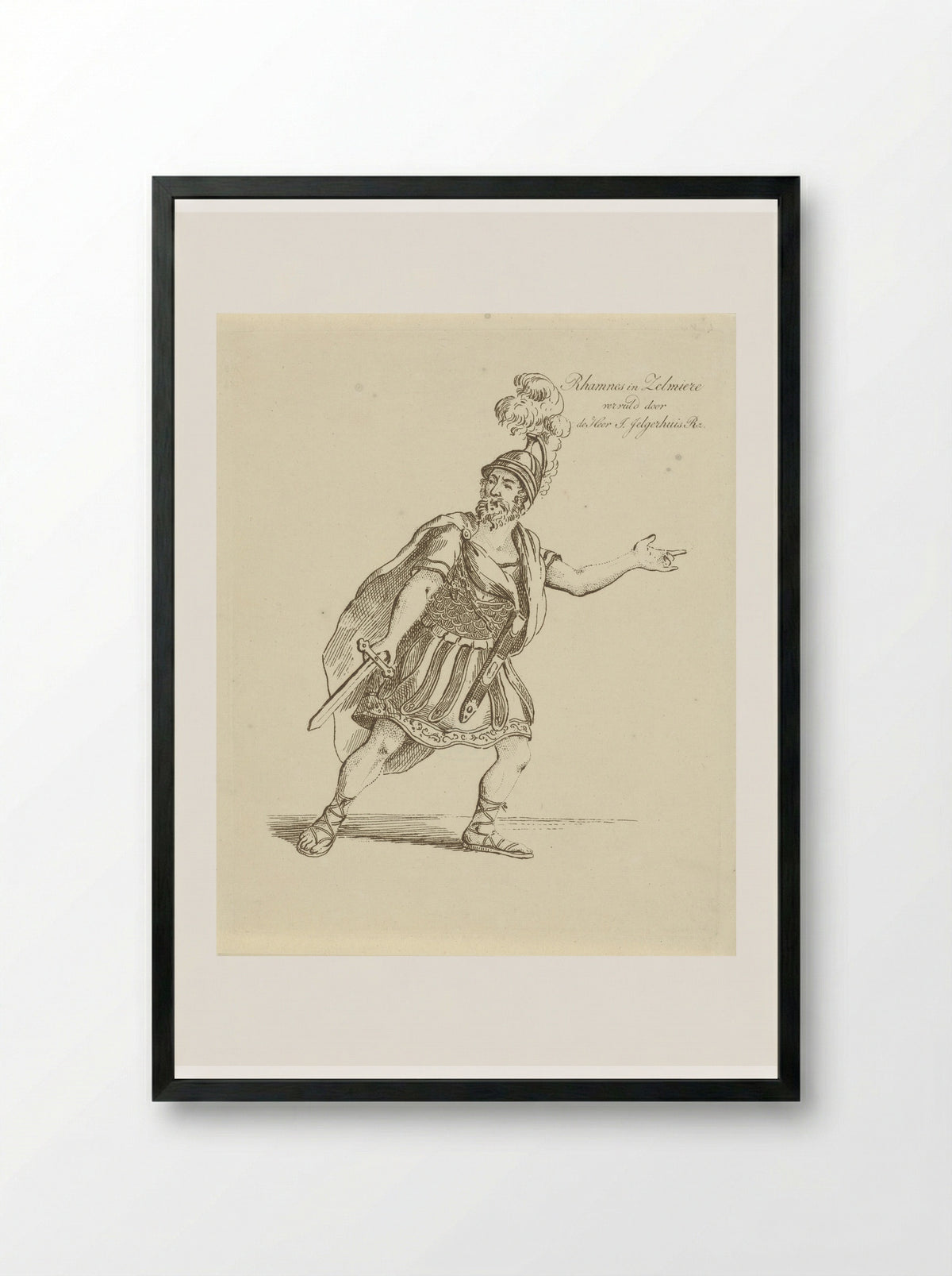 Johannes Jelgerhuis in the role of Rhamnes - Johannes Jelgerhuis - Framed Print Black