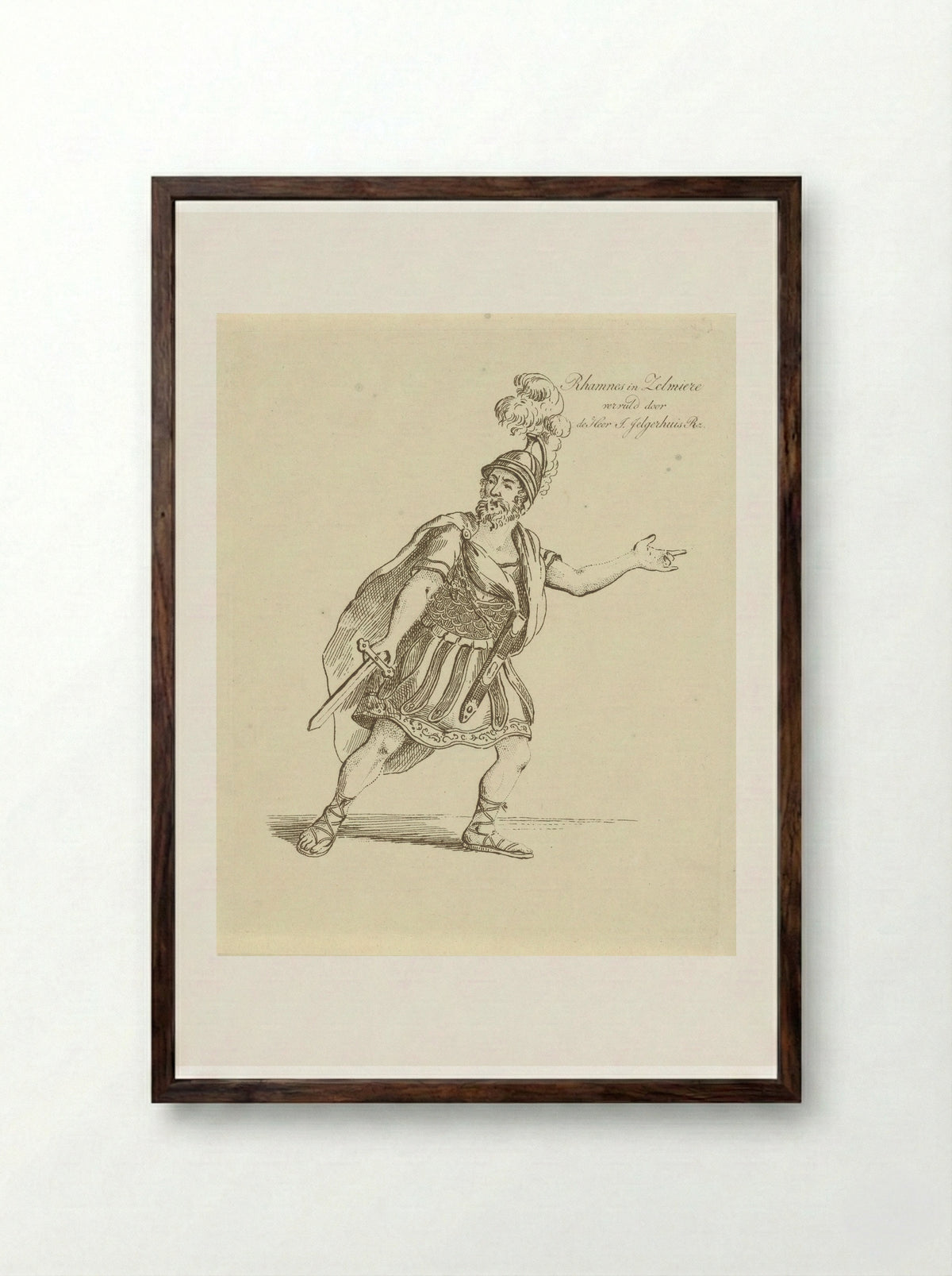 Johannes Jelgerhuis in the role of Rhamnes - Johannes Jelgerhuis - Framed Print Dark Wood