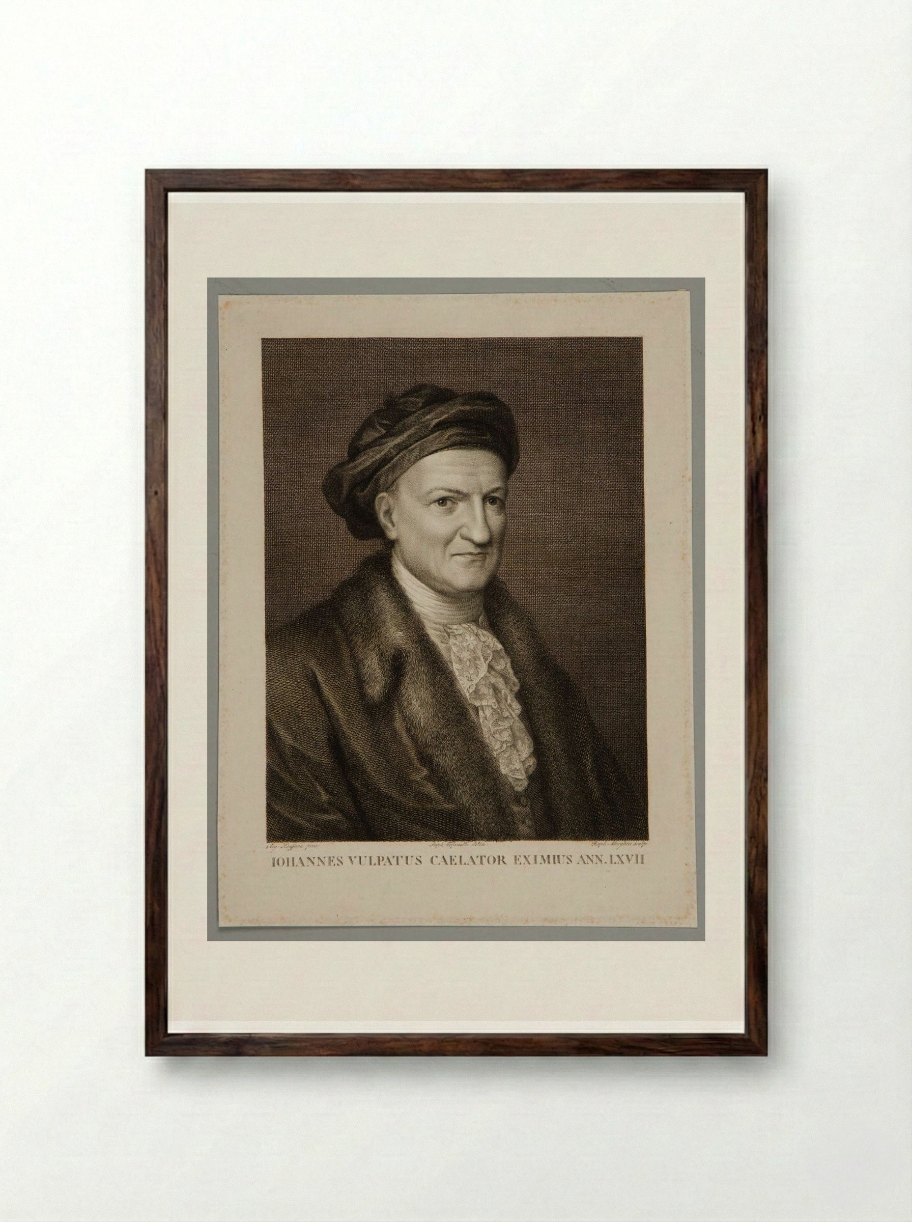 Johannes Vulpatus - Raphael Morghen - Framed Print Dark Wood