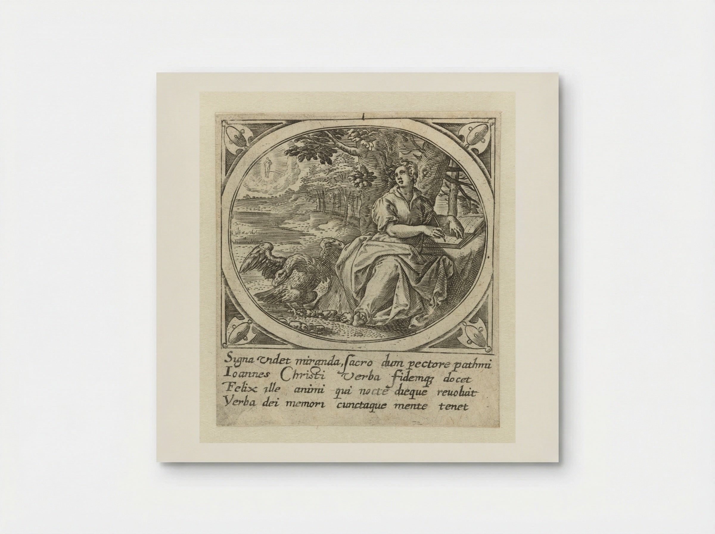 Johannes de Evangelist op Patmos - Gerard de Jode - Poster