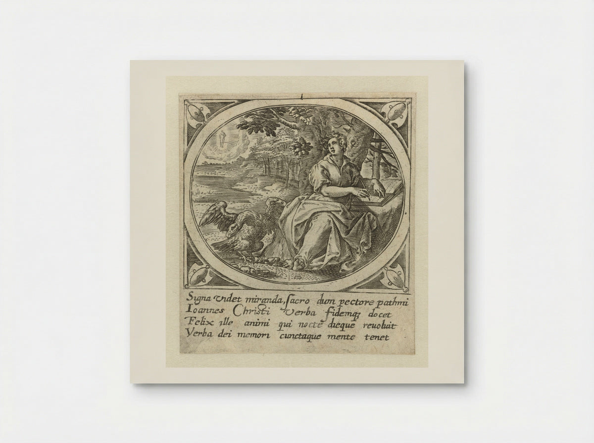 Johannes de Evangelist op Patmos - Gerard de Jode - Poster