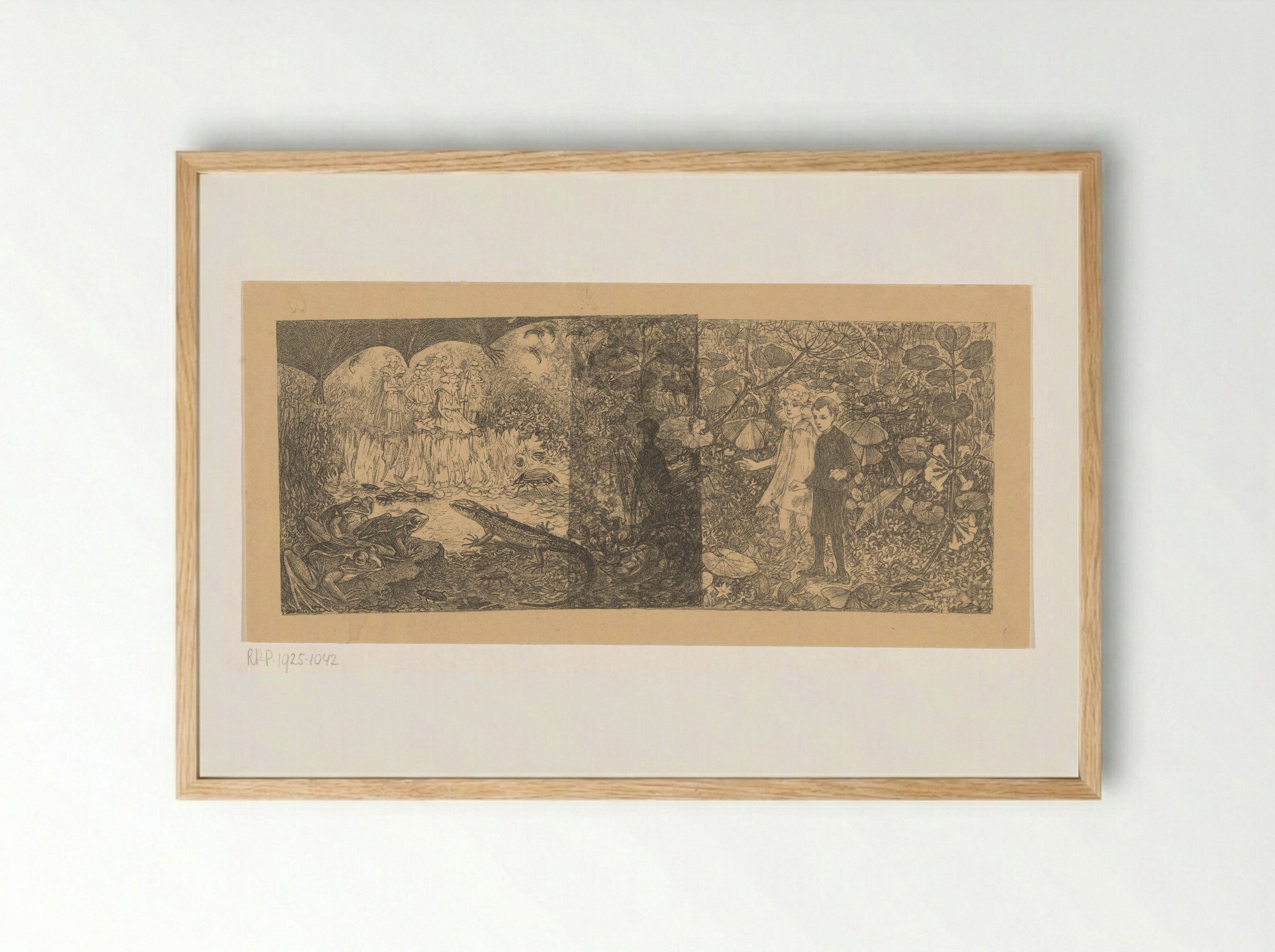 Johannes en Windekind bij de elfenkoning Oberon - Edzard Koning - Framed Print Wood