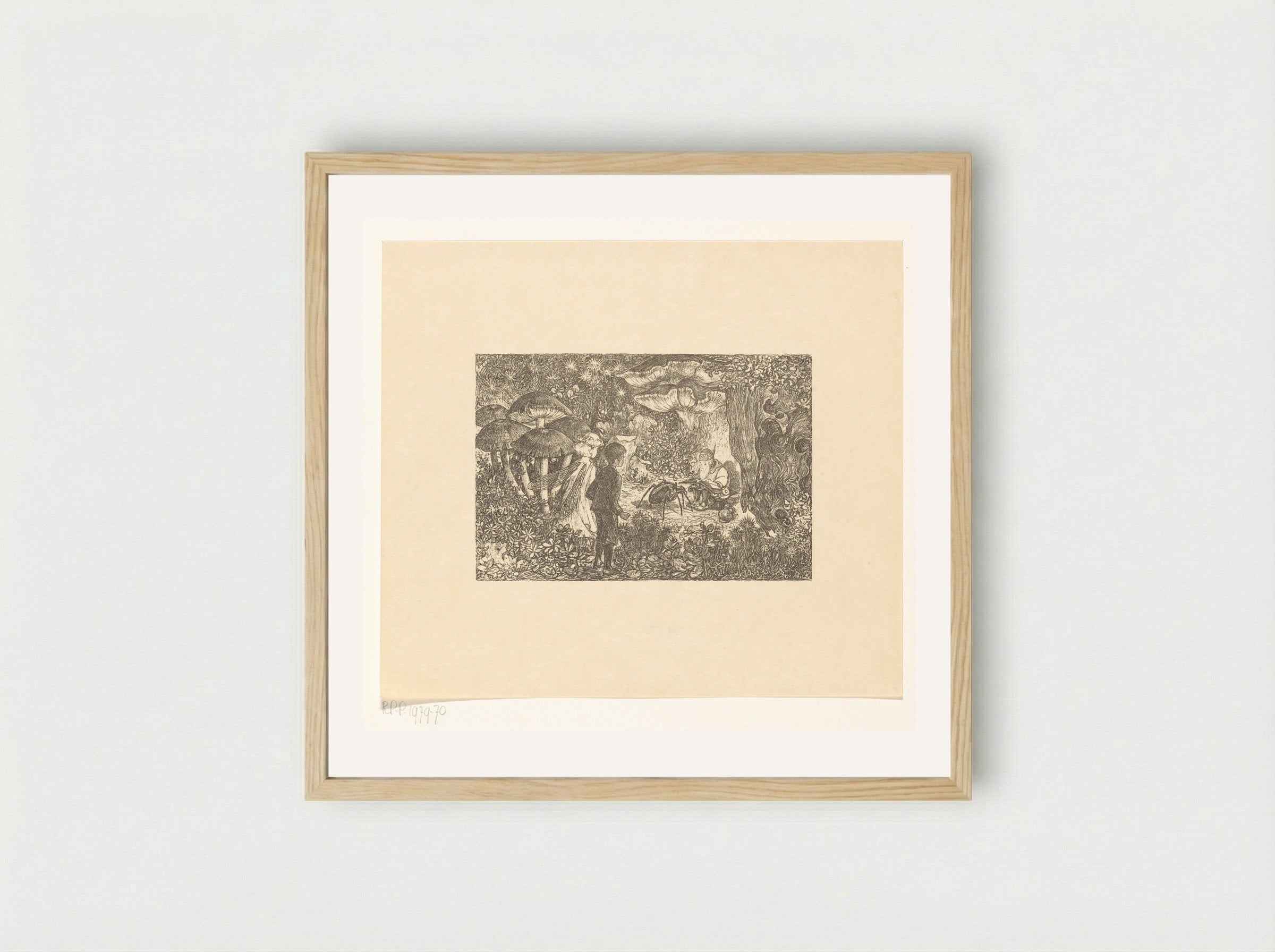 Johannes en Windekind op bezoek bij de kabouter Wistik - Edzard Koning - Framed Print Wood
