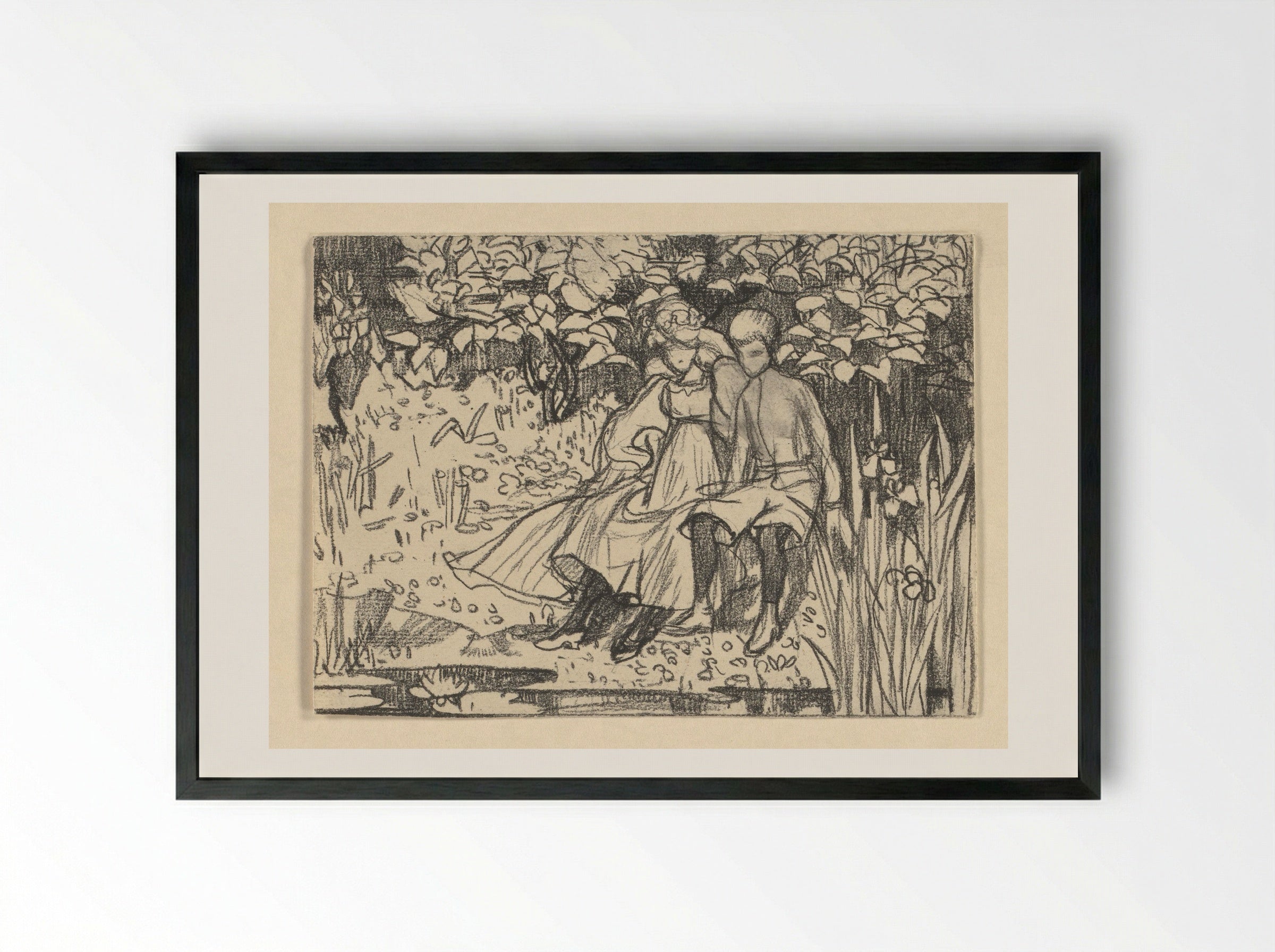 Johannes en Windekind - Edzard Koning - Framed Print Black