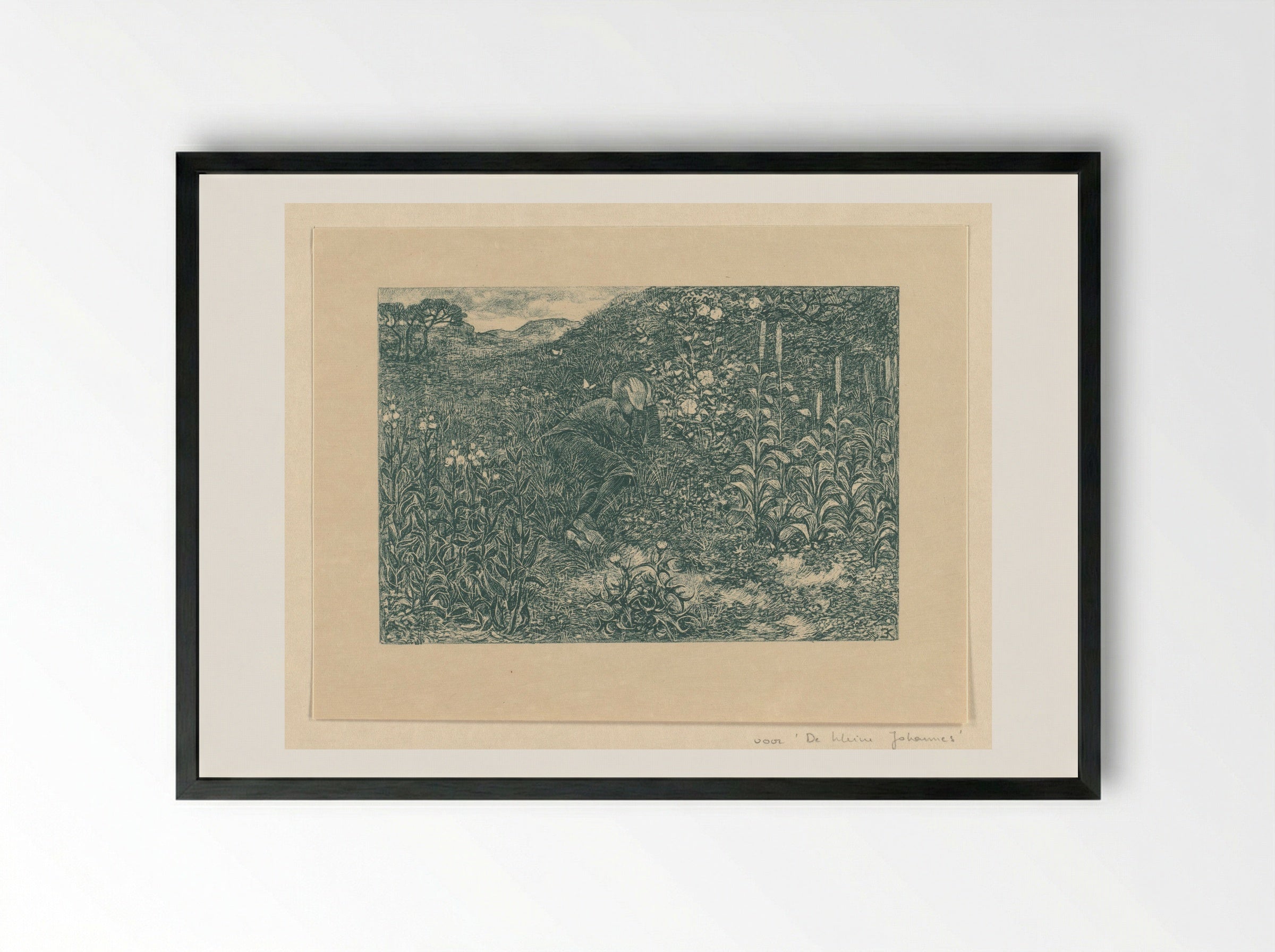 Johannes tussen de struiken - Edzard Koning - Framed Print Black