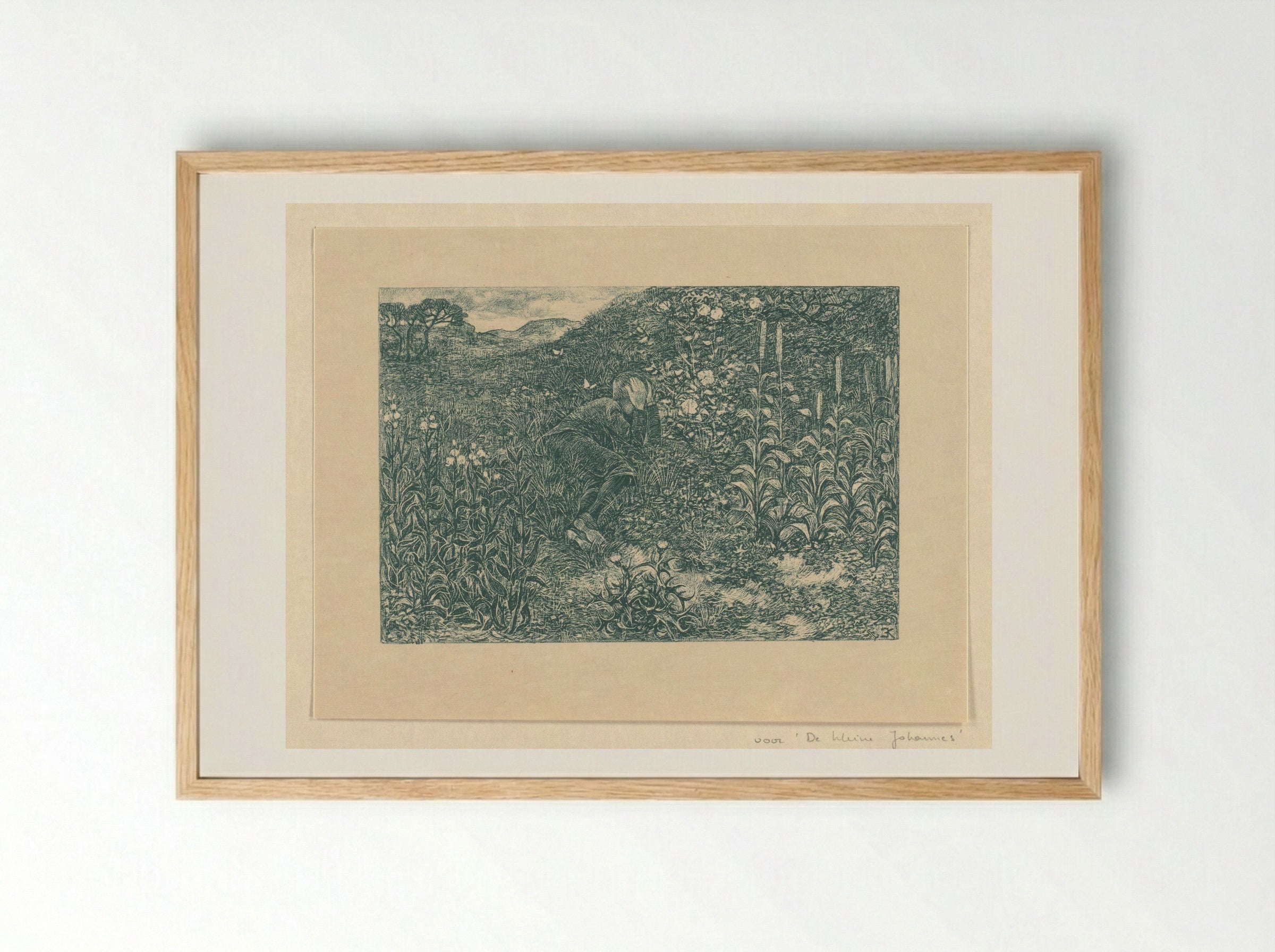 Johannes tussen de struiken - Edzard Koning - Framed Print Wood