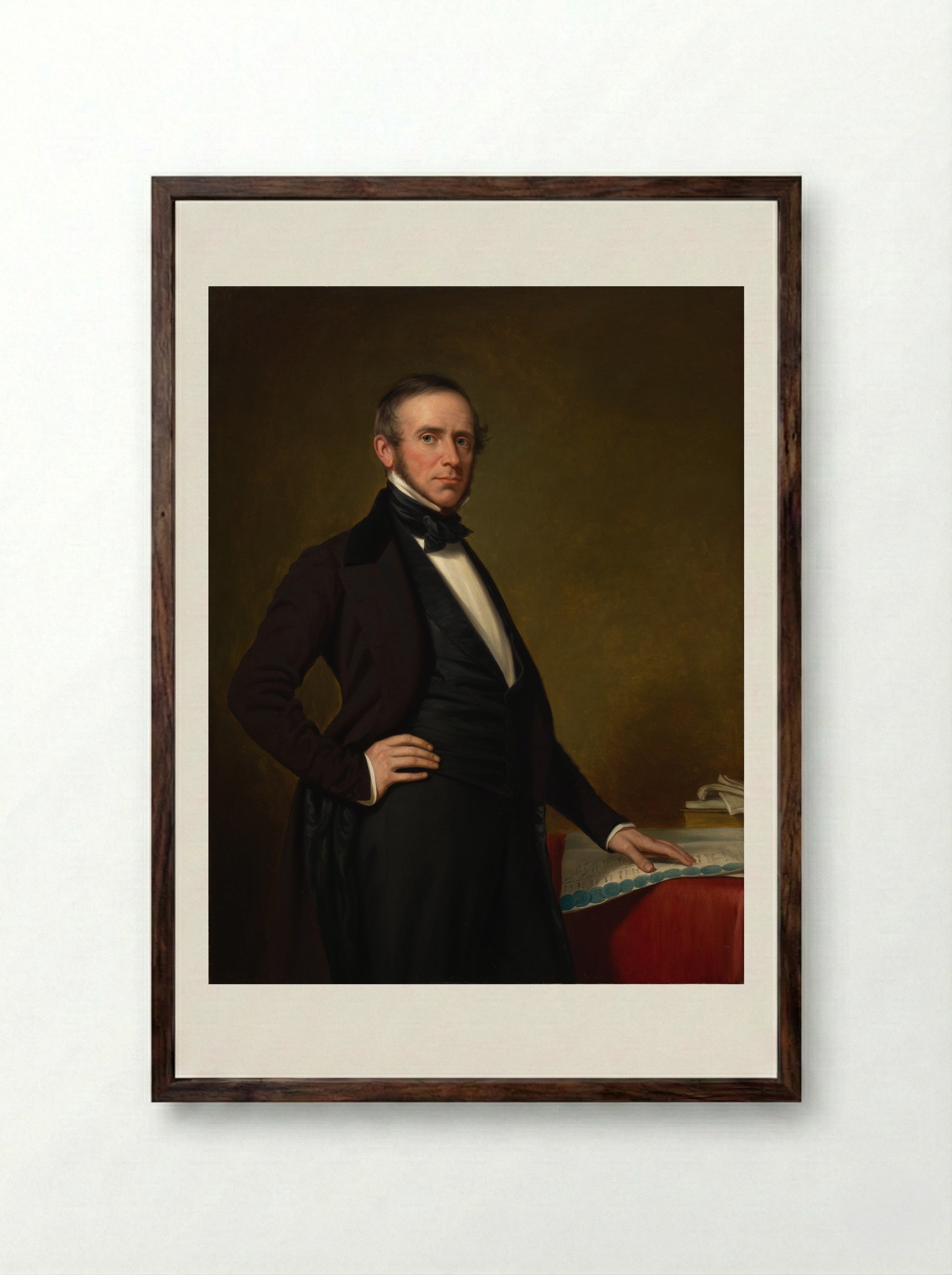 John Amory Lowell - George Peter Alexander Healy - Framed Print Dark Wood